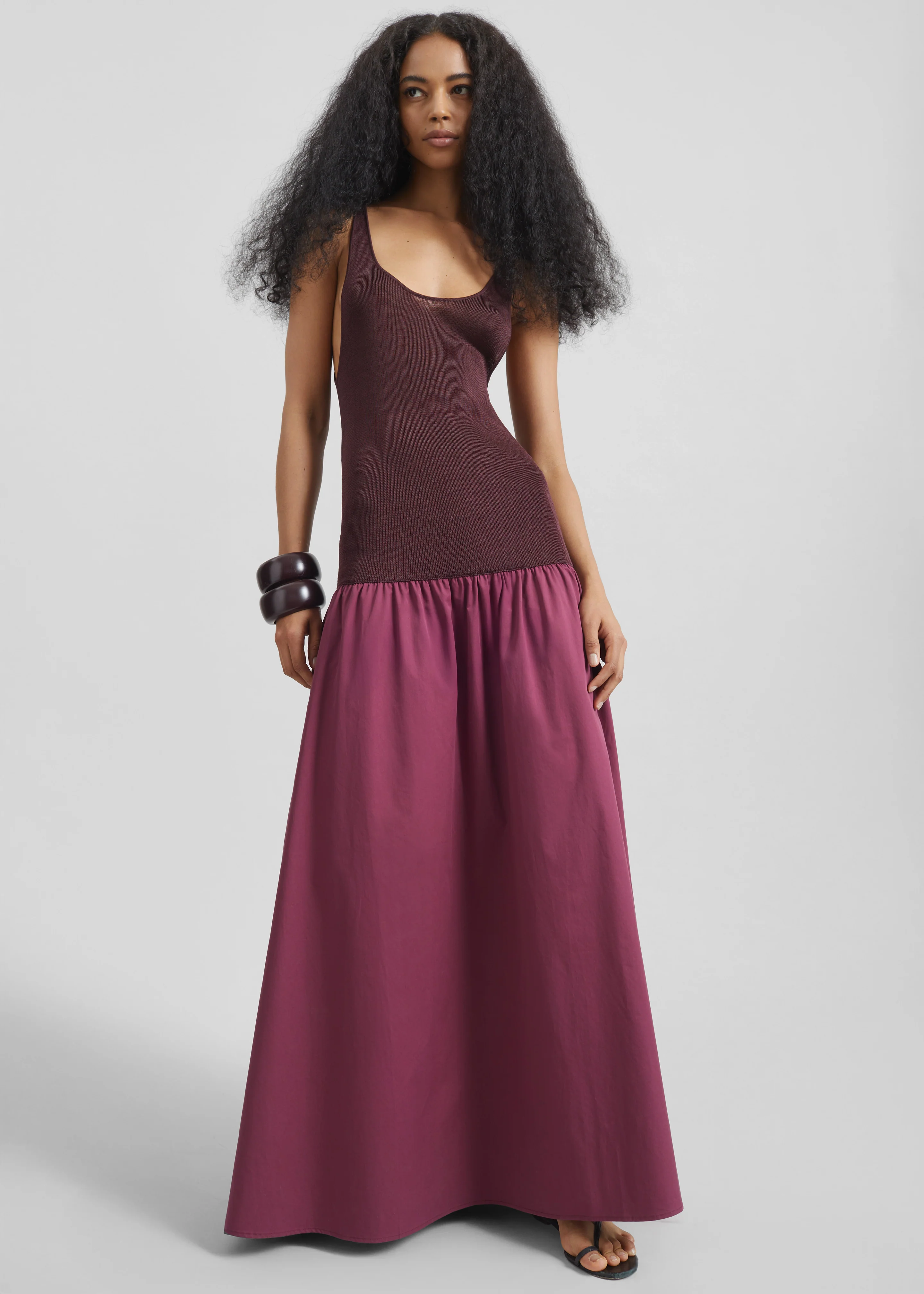 Iliya Drop Waist Maxi Dress - Burgundy - Image 5