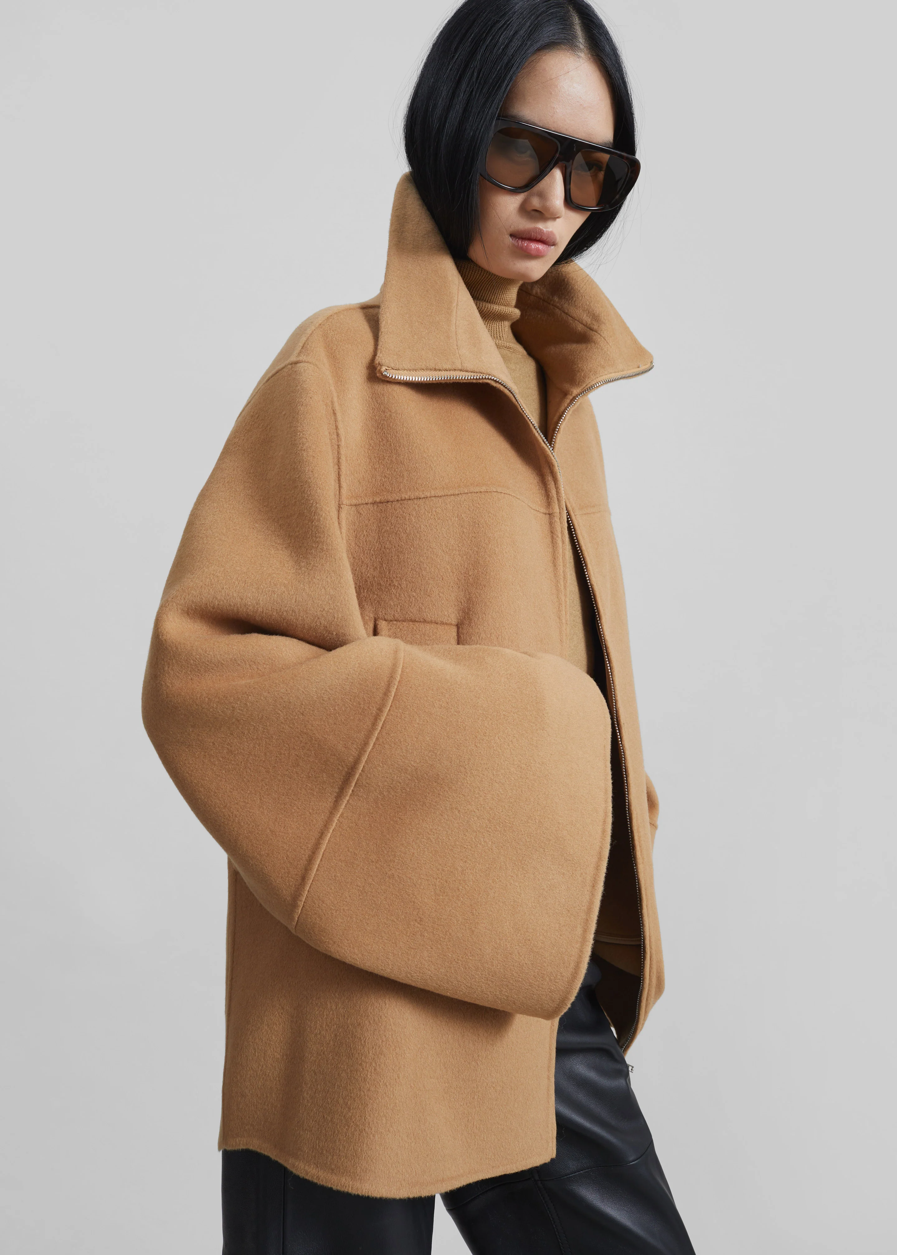 Imphal Belted Wool Jacket - Camel - Image 3