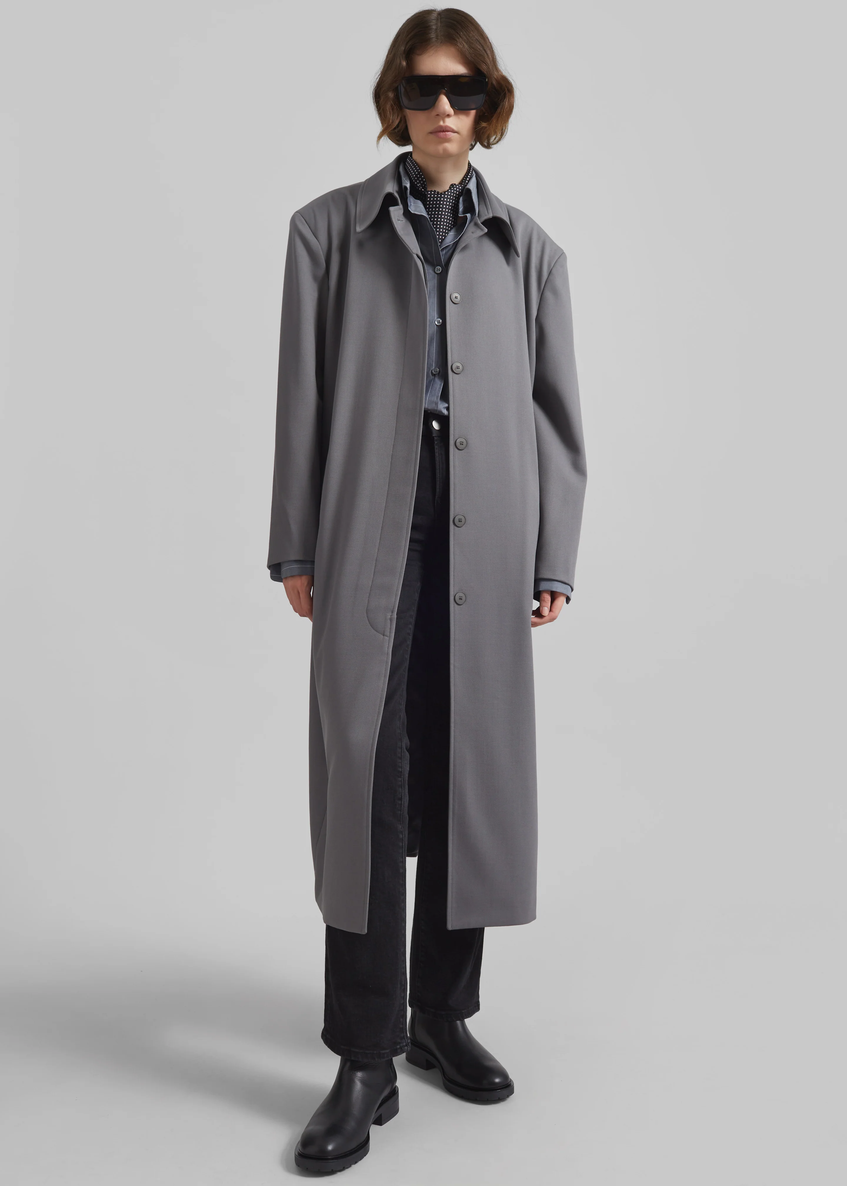 Indore Long Coat - Grey - Image 3