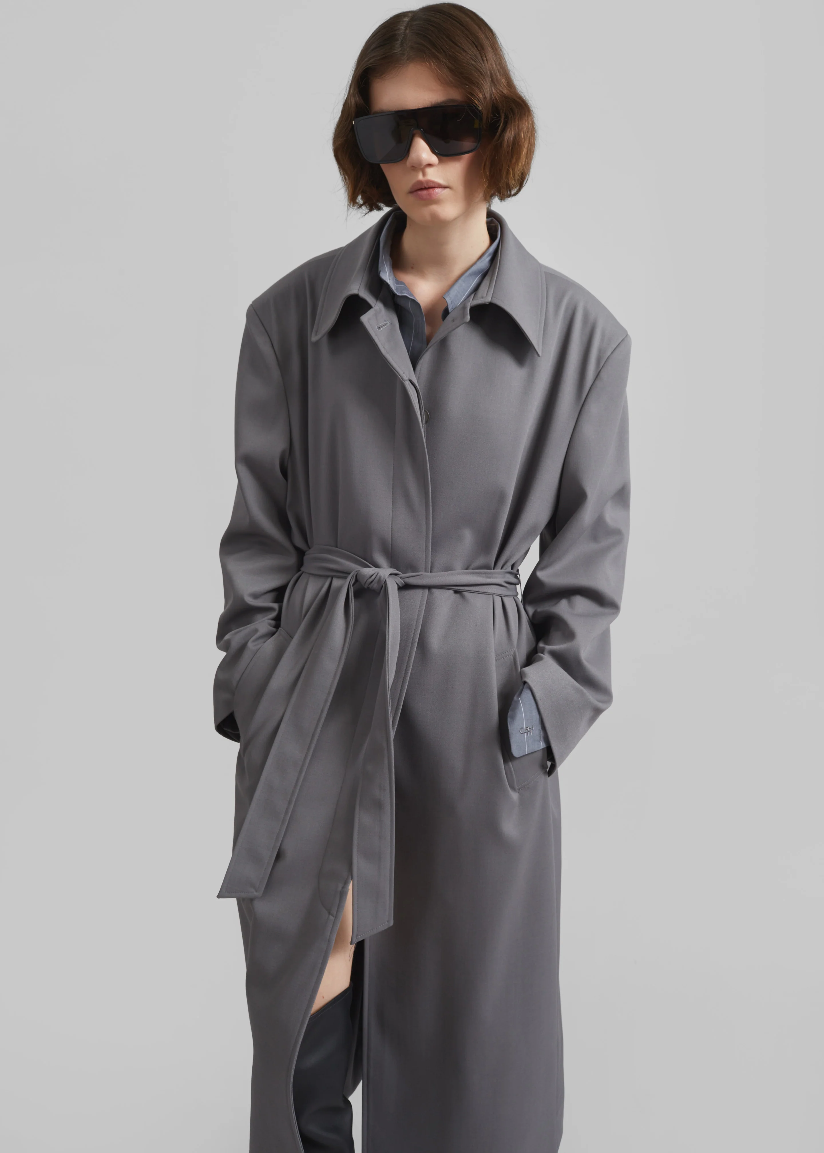 Indore Long Coat - Grey - Image 4