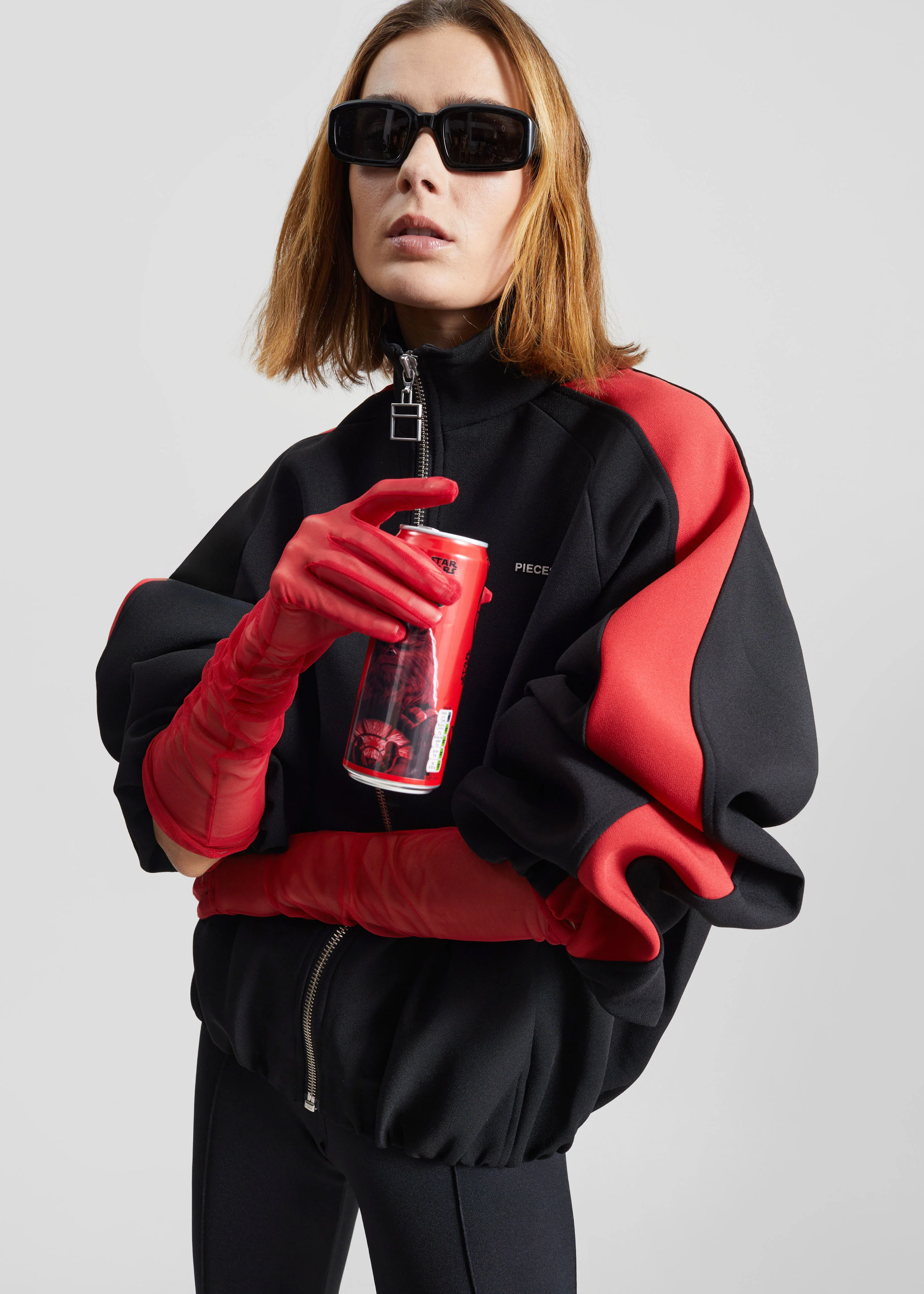 Inna Mesh Long Gloves - Red - Image 2