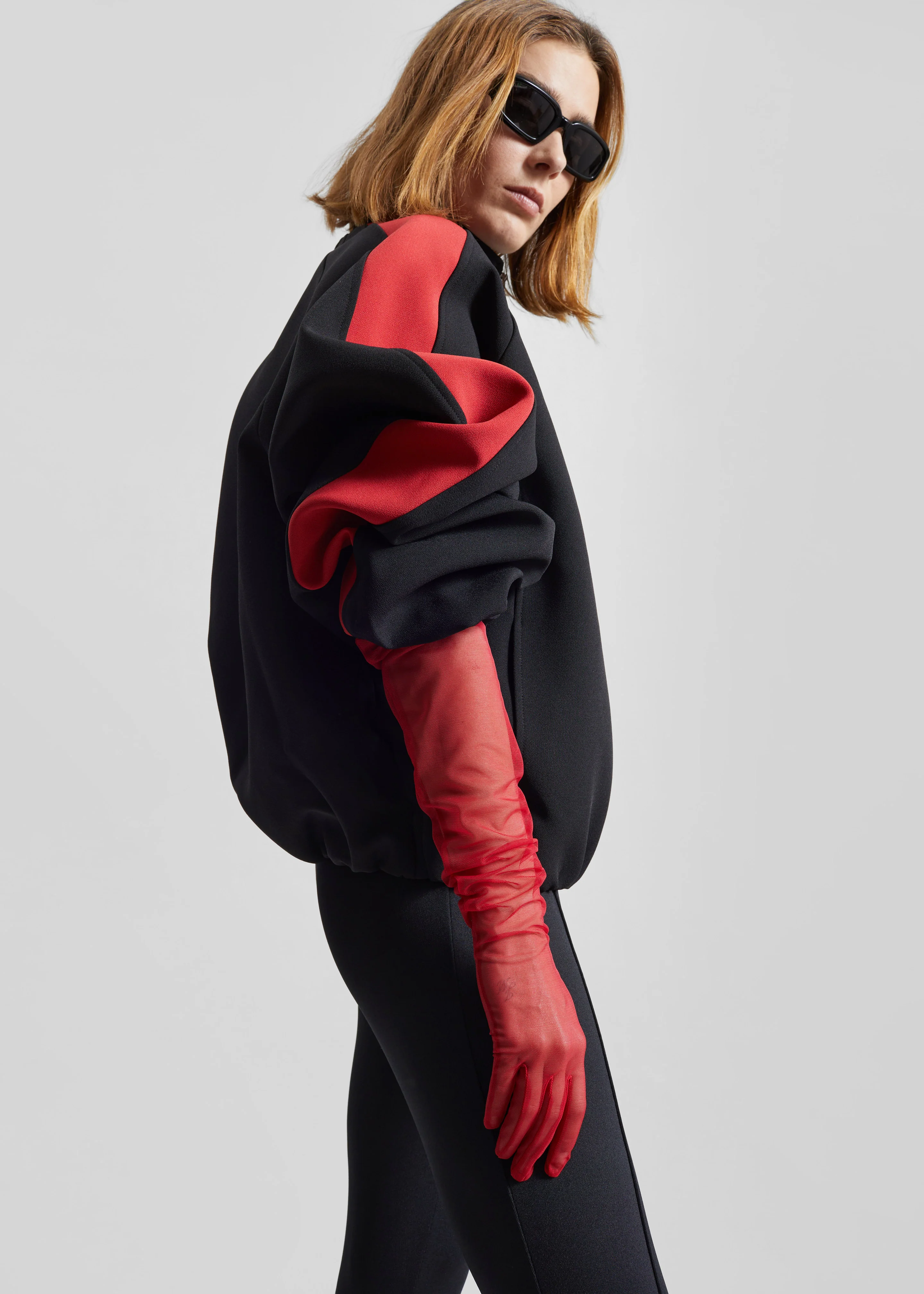 Inna Mesh Long Gloves - Red - Image 6