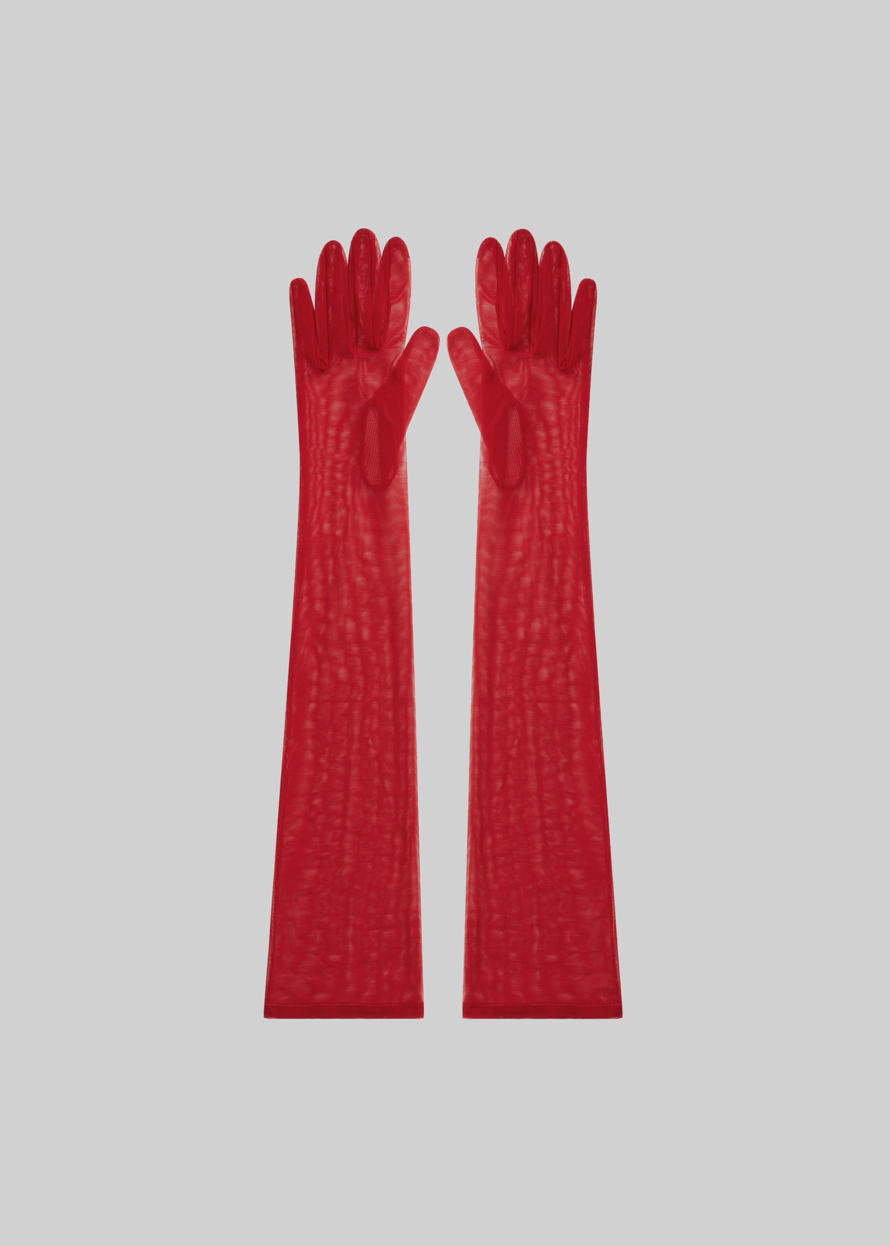 Inna Mesh Long Gloves - Red - Image 7