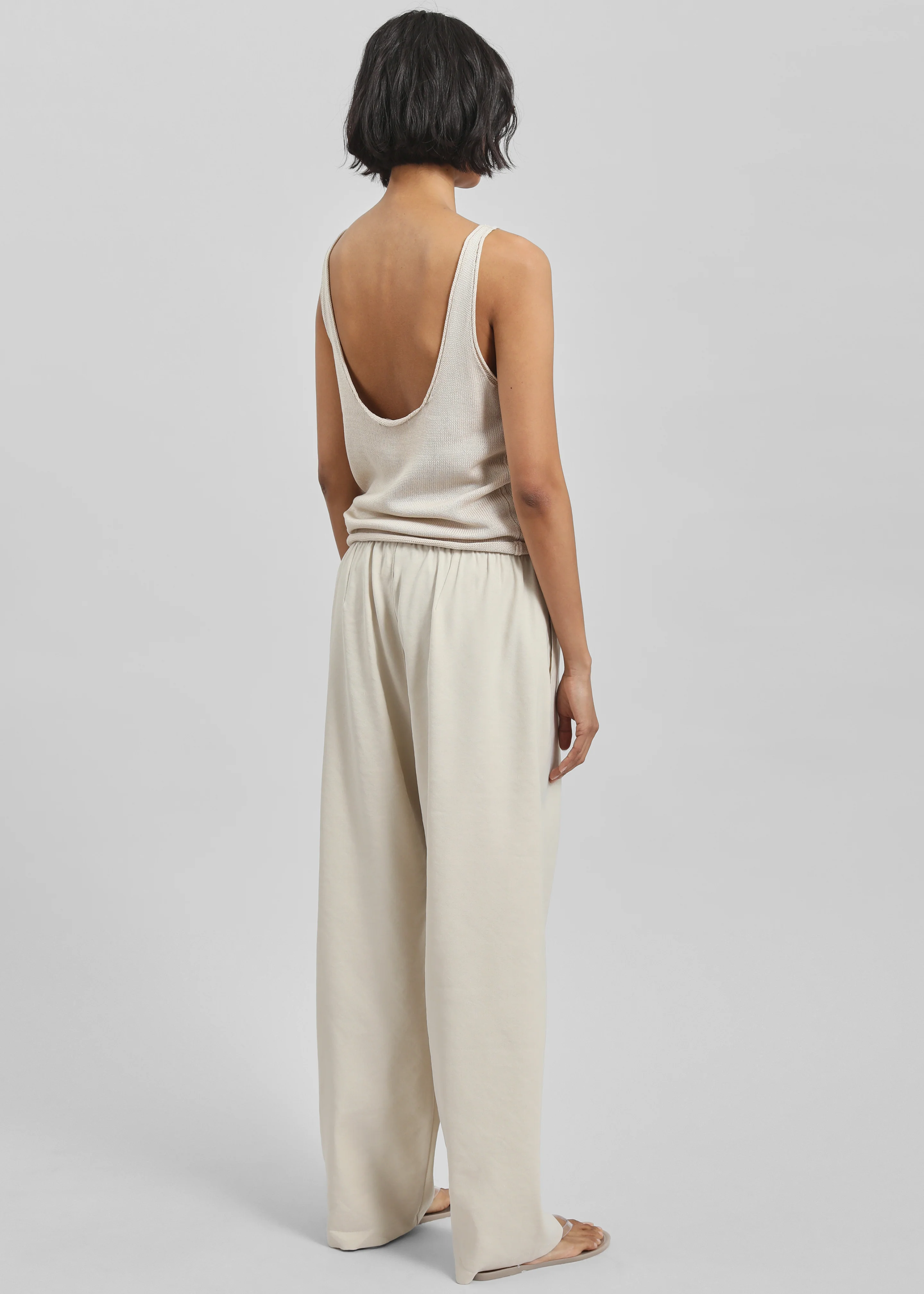 Islay Open-Back Knit Tank - Beige - Image 11