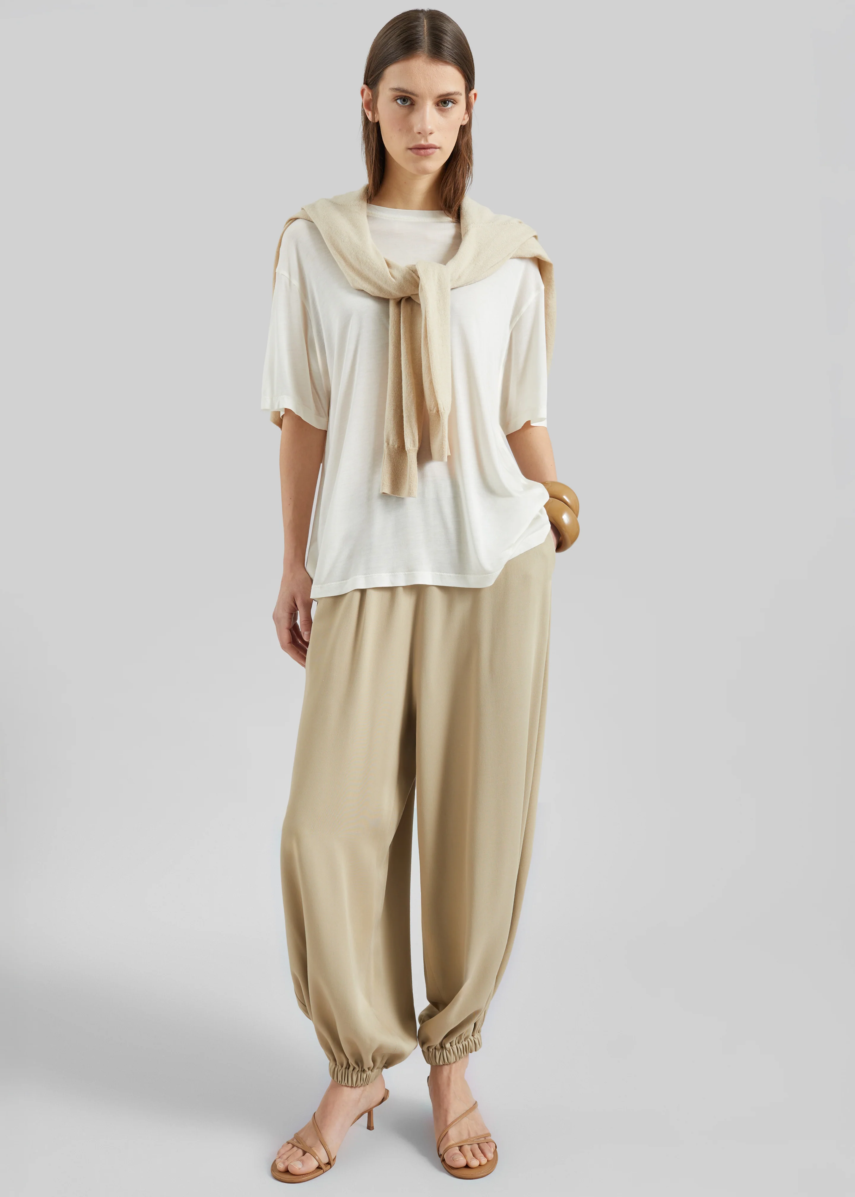 Isola Fluid Balloon Pants - Beige - Image 2