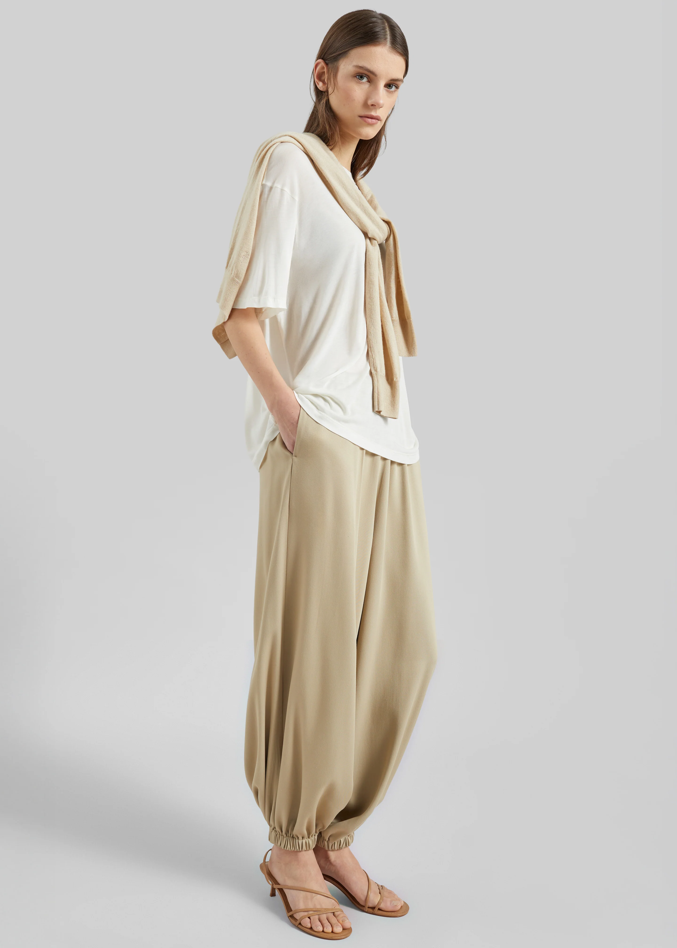 Isola Fluid Balloon Pants - Beige - Image 4