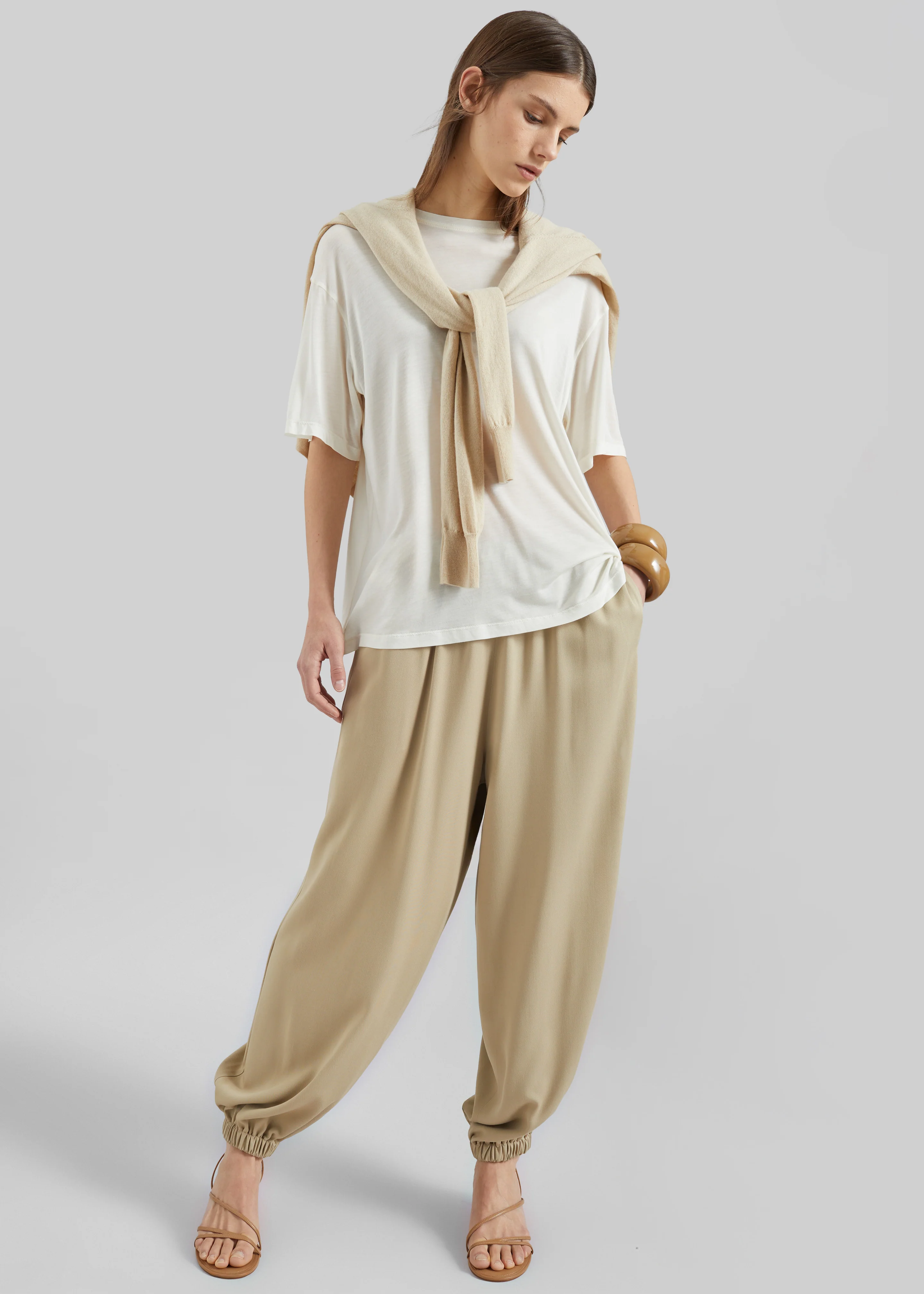 Isola Fluid Balloon Pants - Beige - Image 5