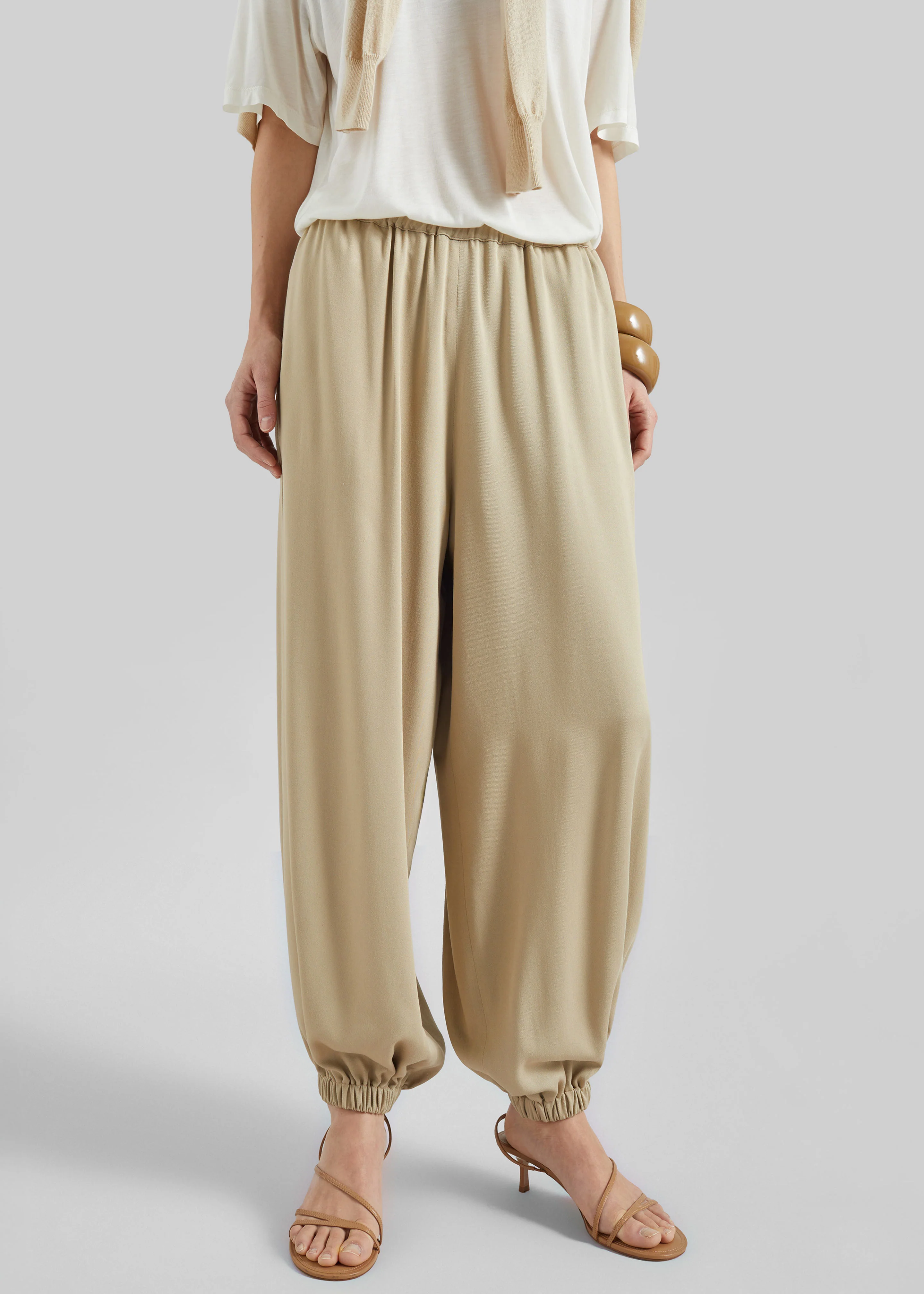 Isola Fluid Balloon Pants - Beige - Image 6