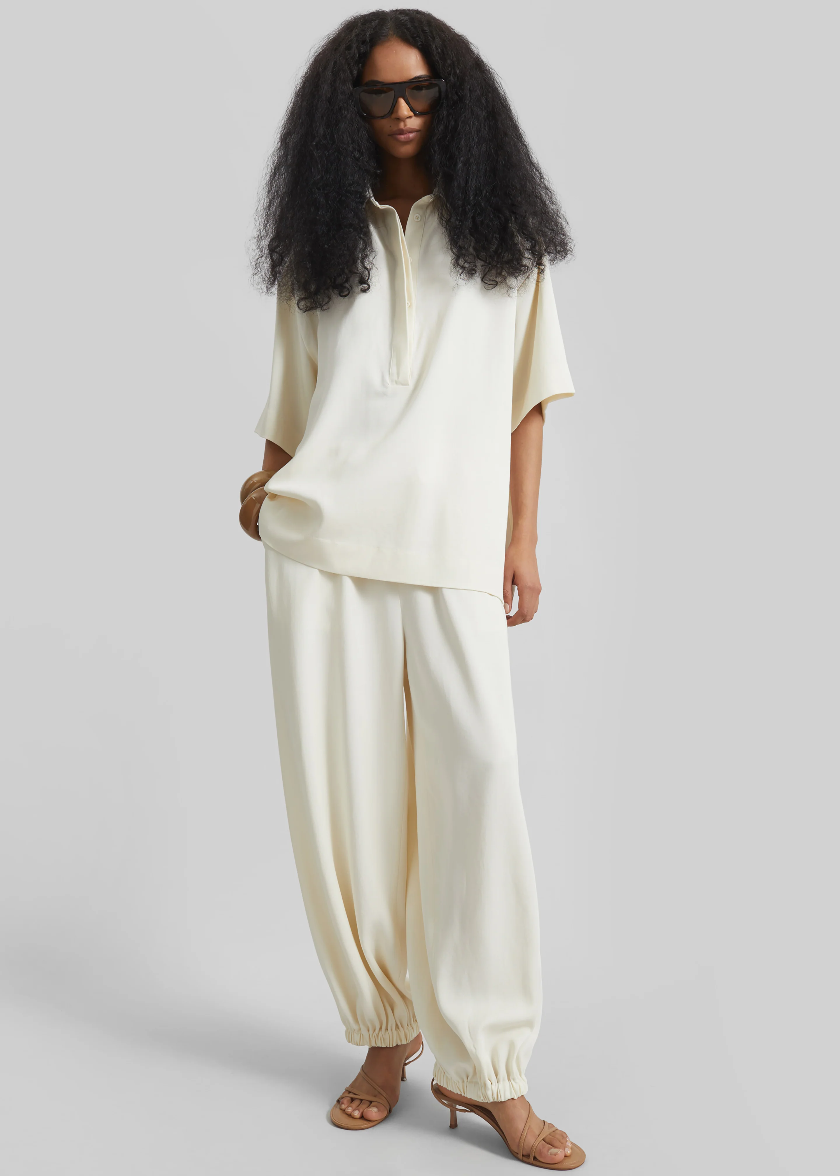 Isola Fluid Balloon Pants - Ivory - Image 3