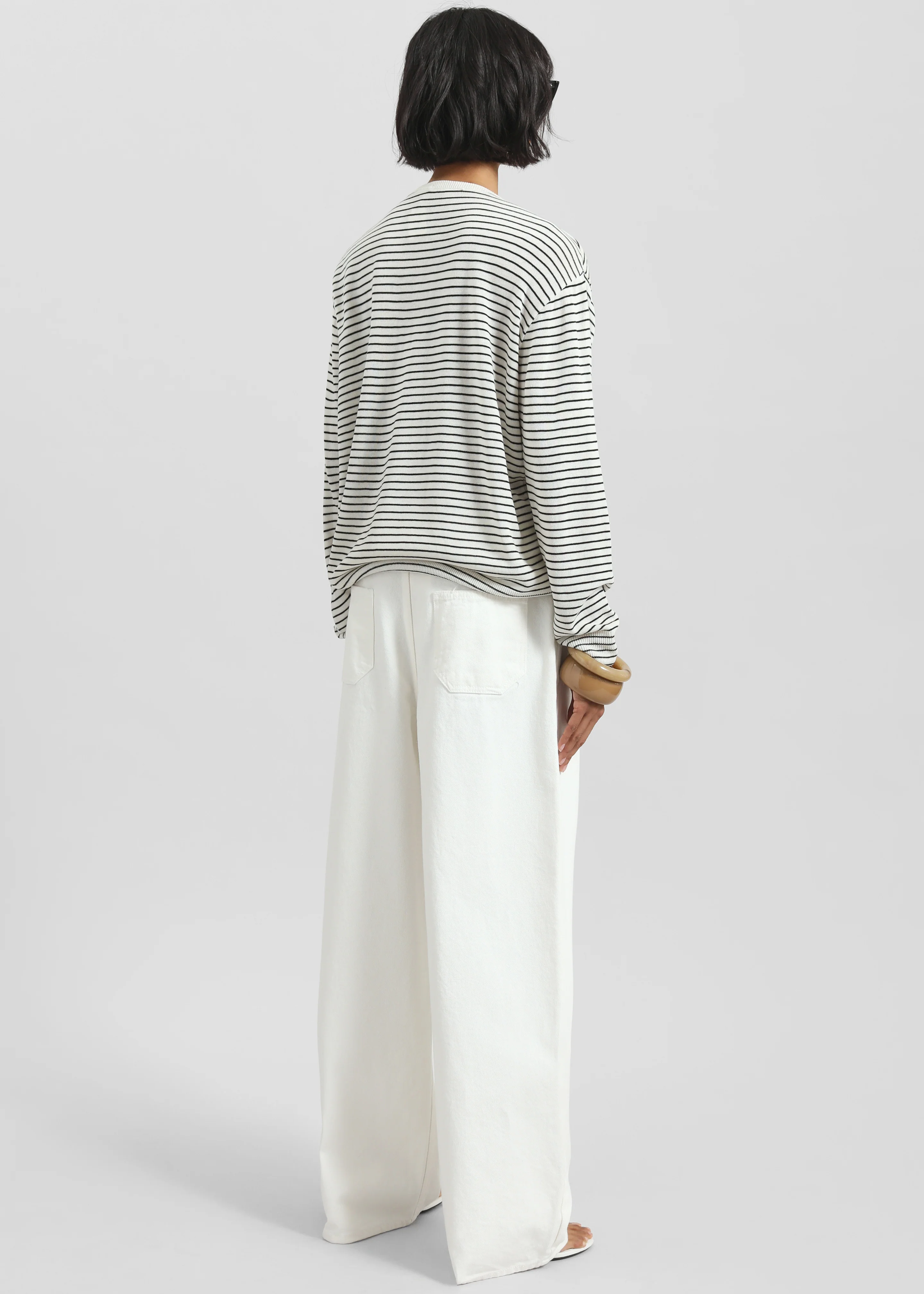 Iven Knit Pullover - White/Black Stripe - Image 8