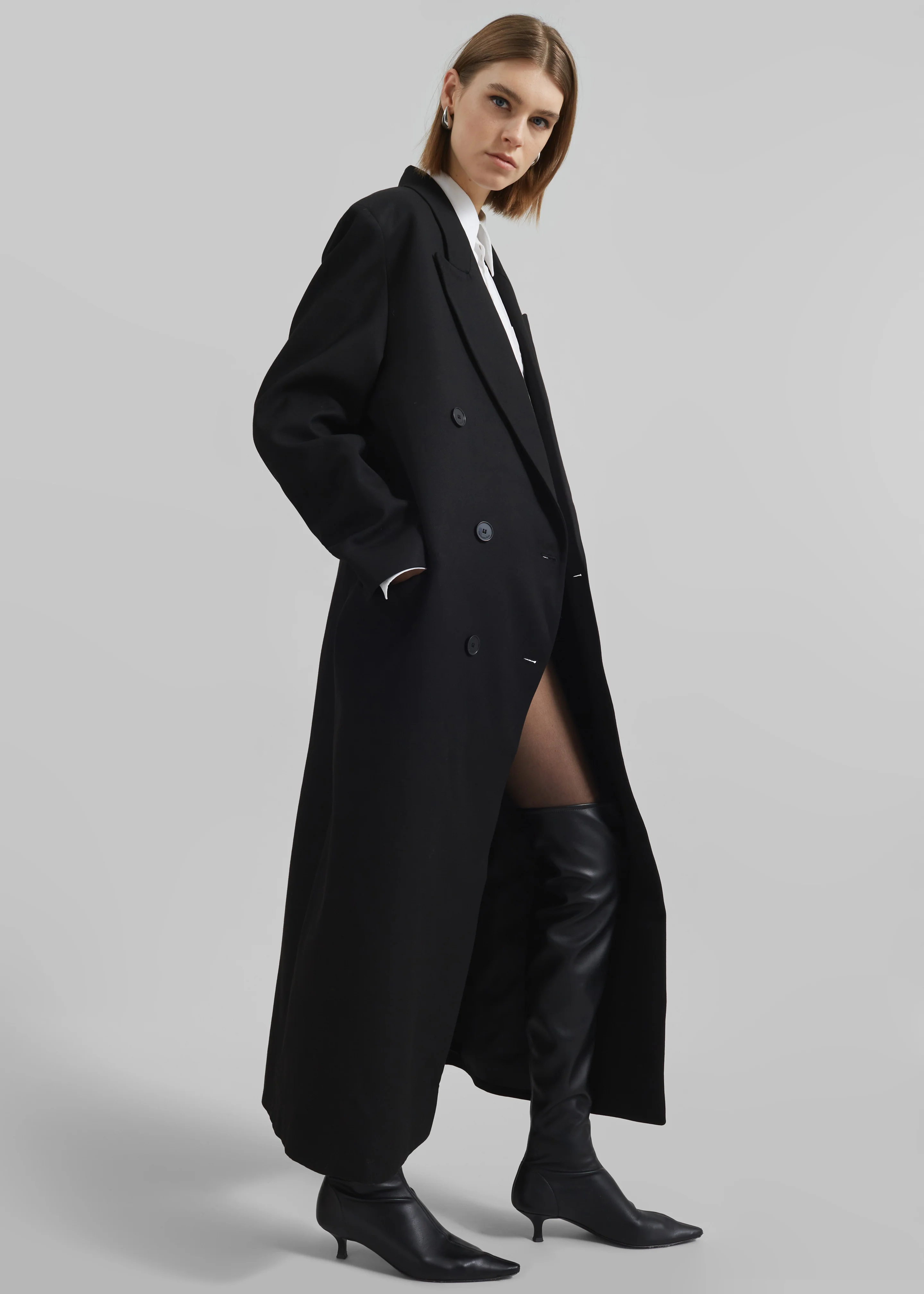 Jane Long Coat - Black - Image 3