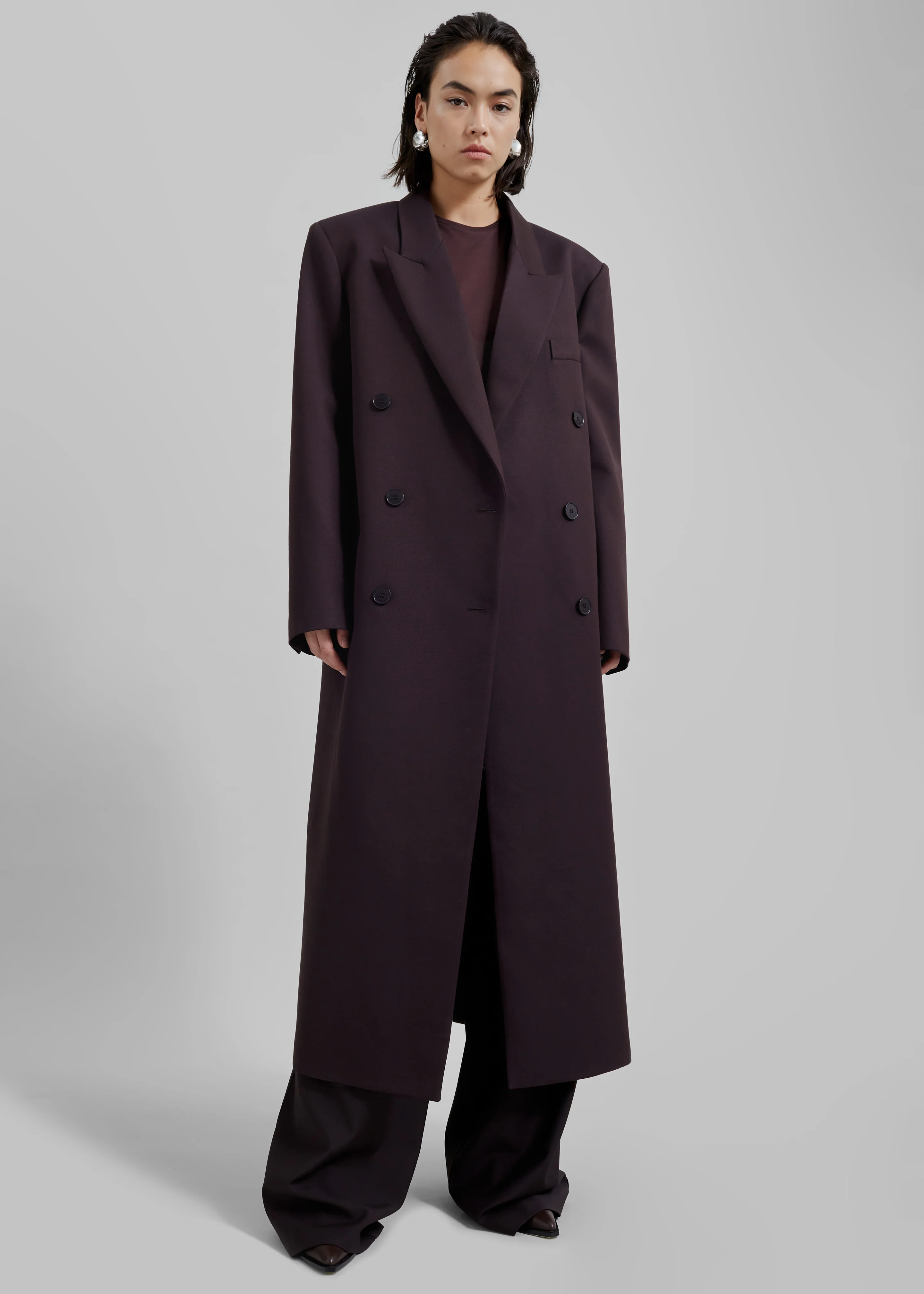 Jane Long Coat - Dark Plum - Image 2