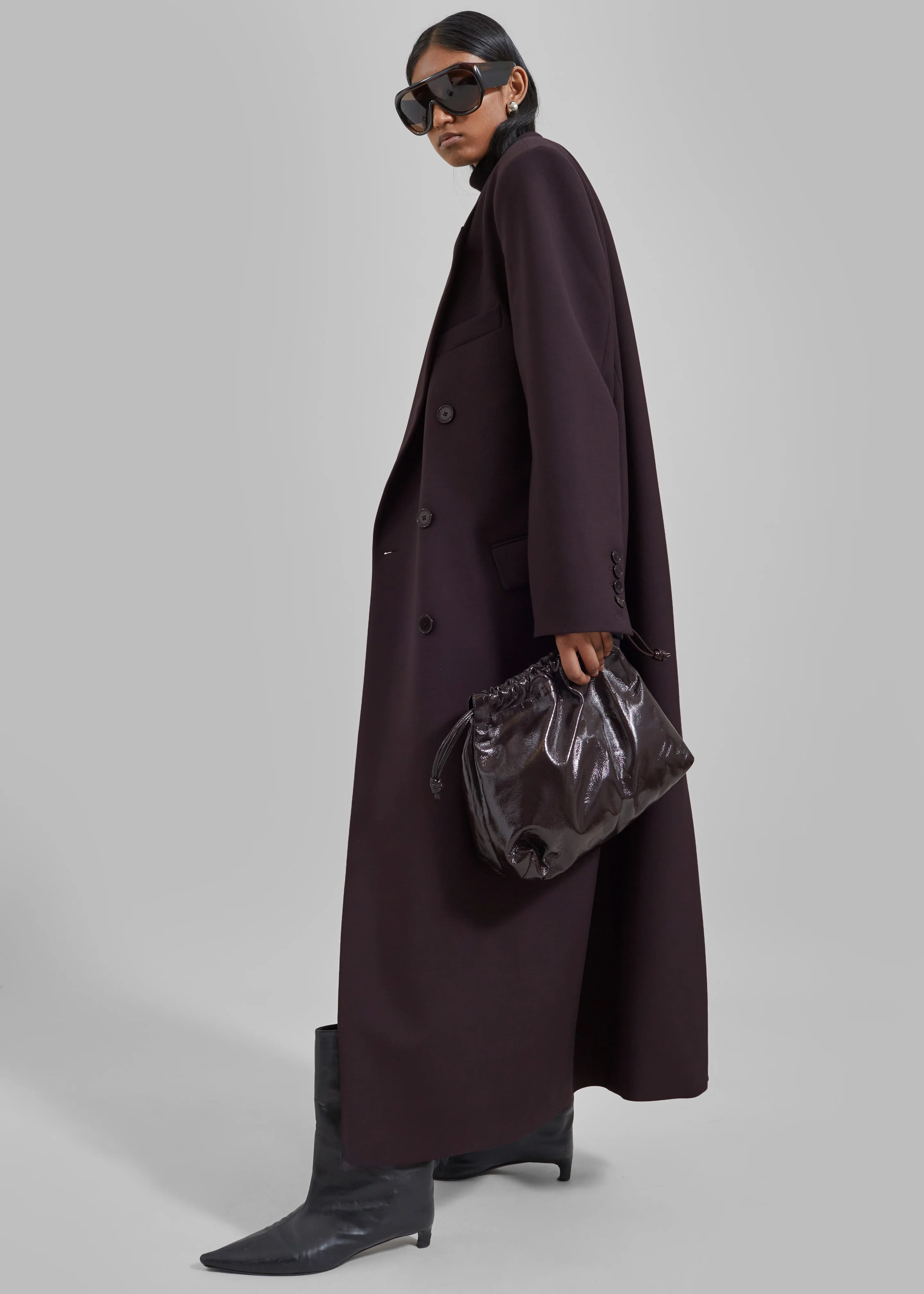 Jane Long Coat - Dark Plum - Image 5