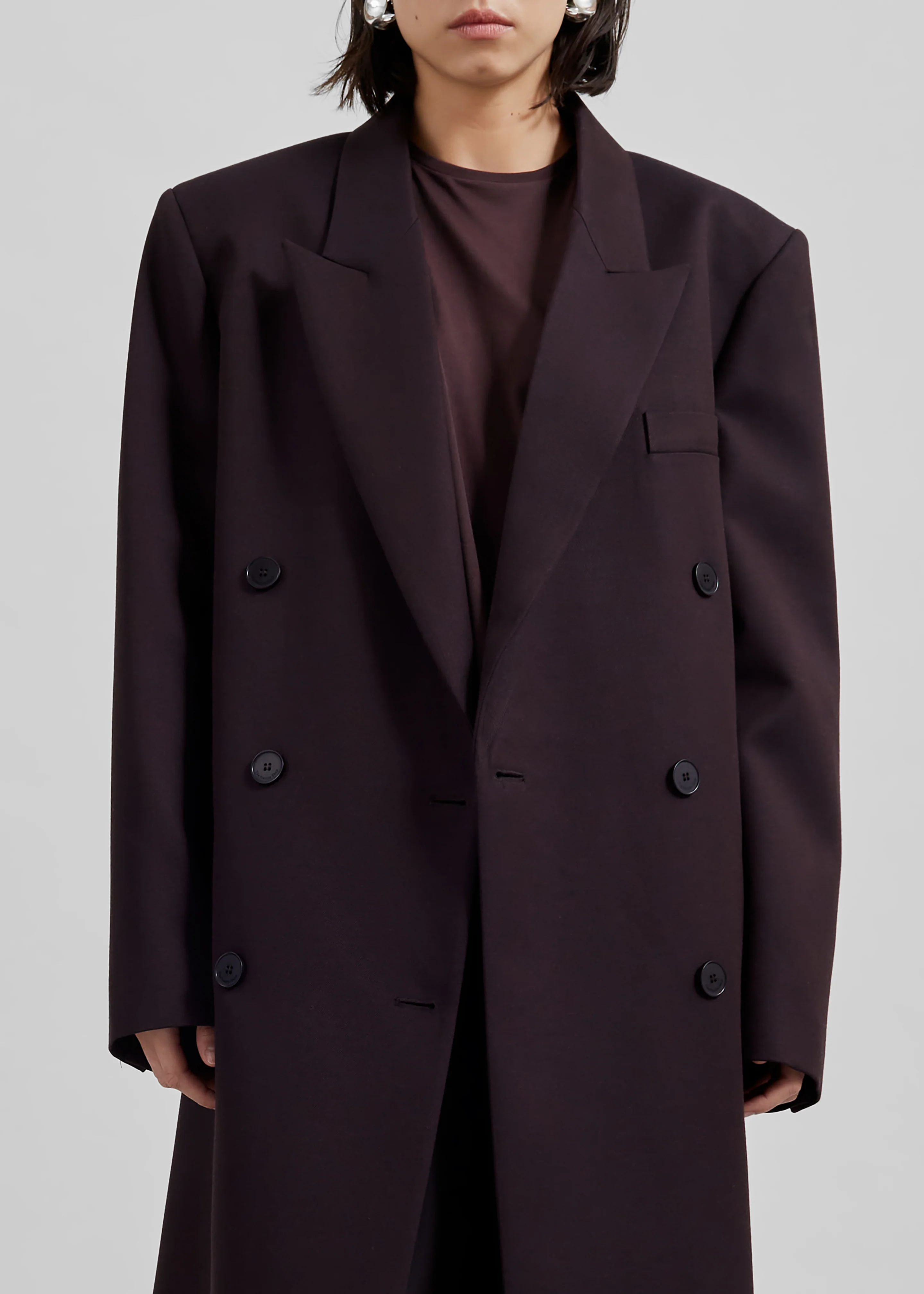 Jane Long Coat - Dark Plum - Image 6