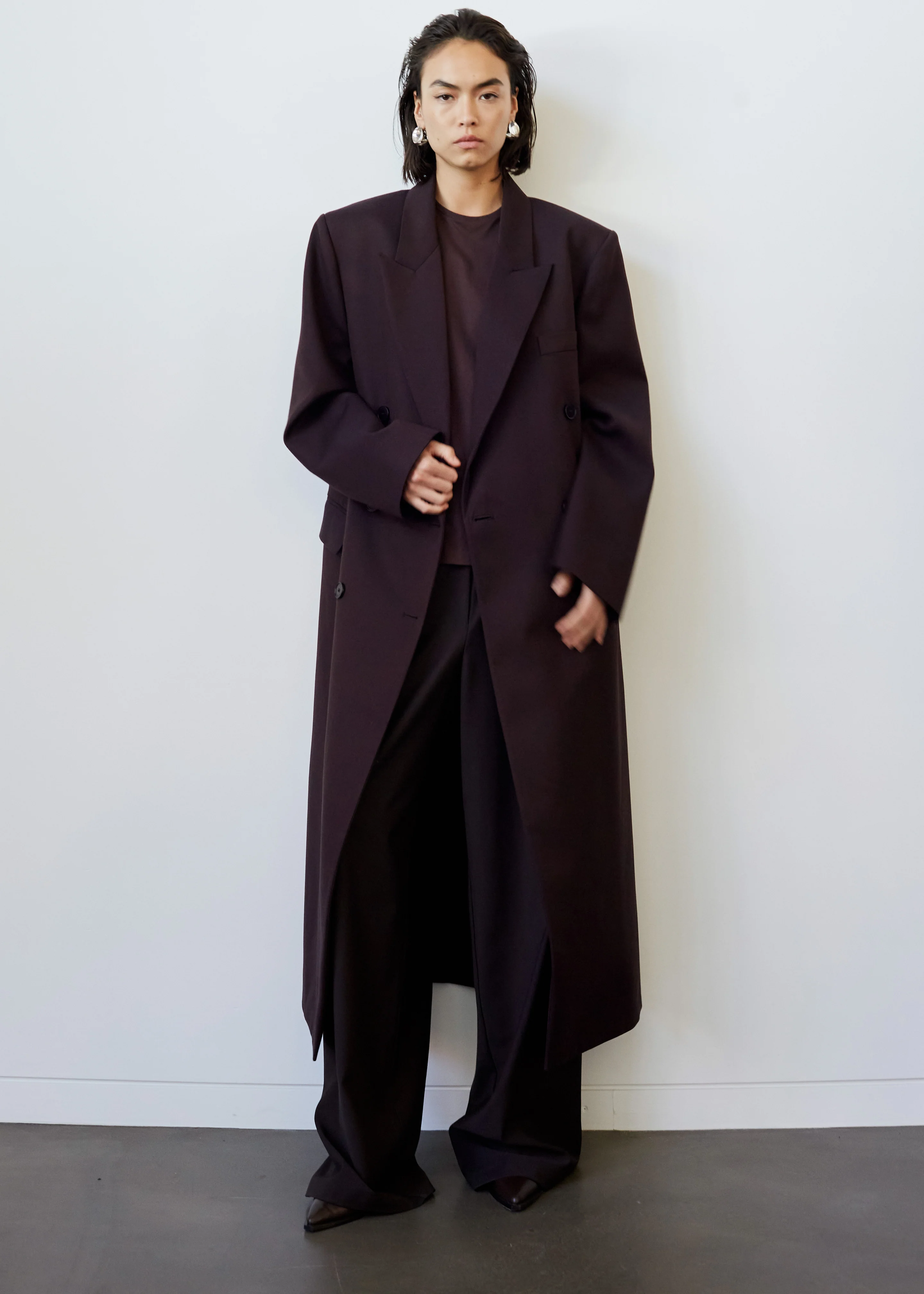 Jane Long Coat - Dark Plum - Image 7