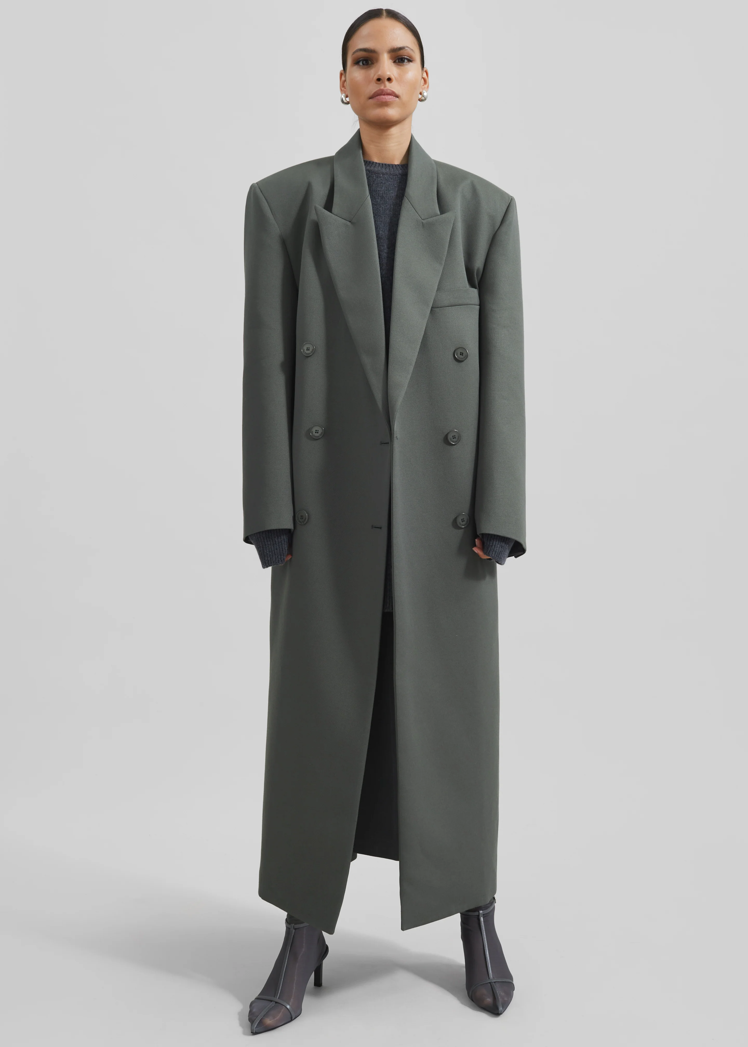 Jane Long Coat - Light Khaki - Image 6
