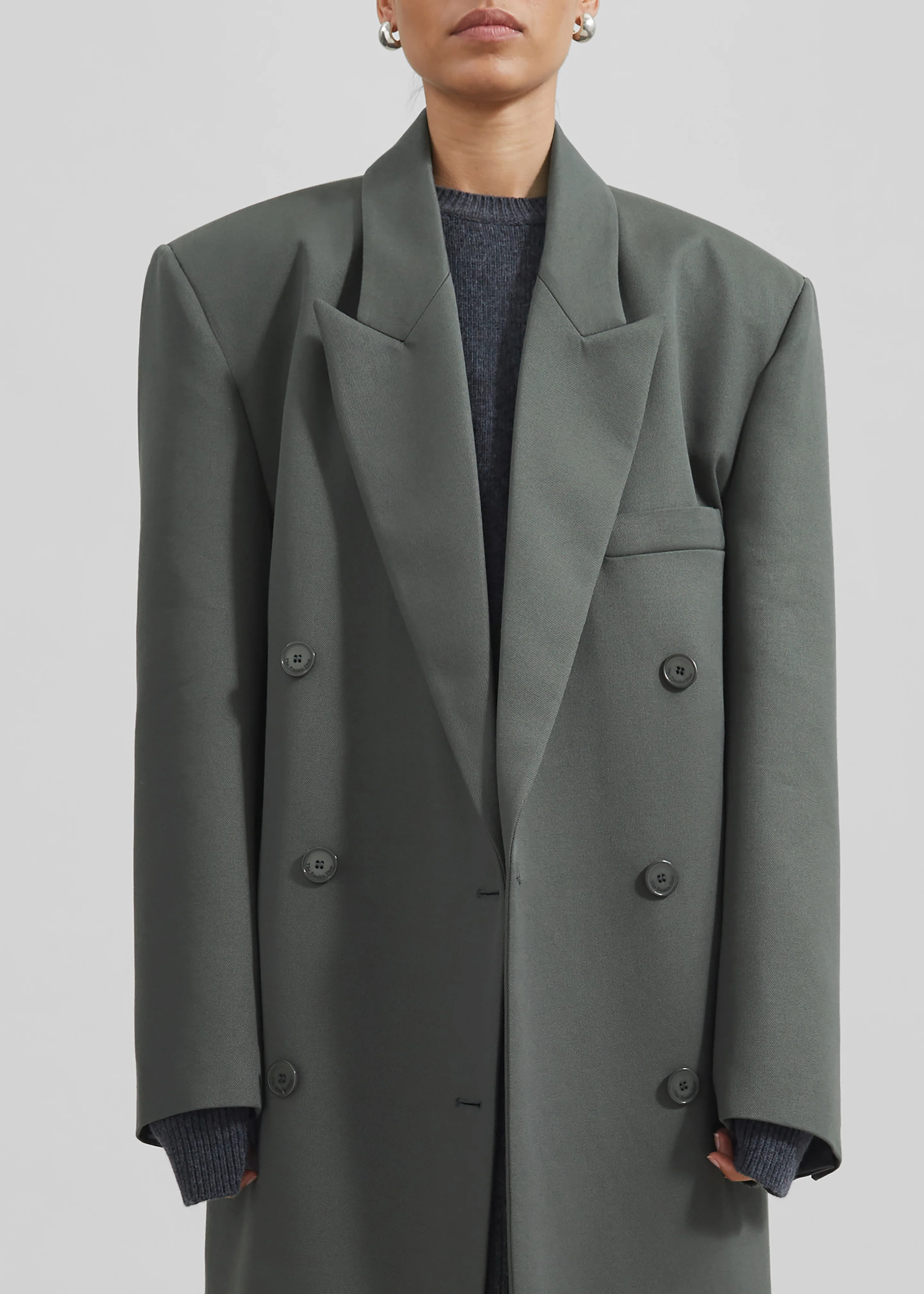 Jane Long Coat - Light Khaki - Image 7