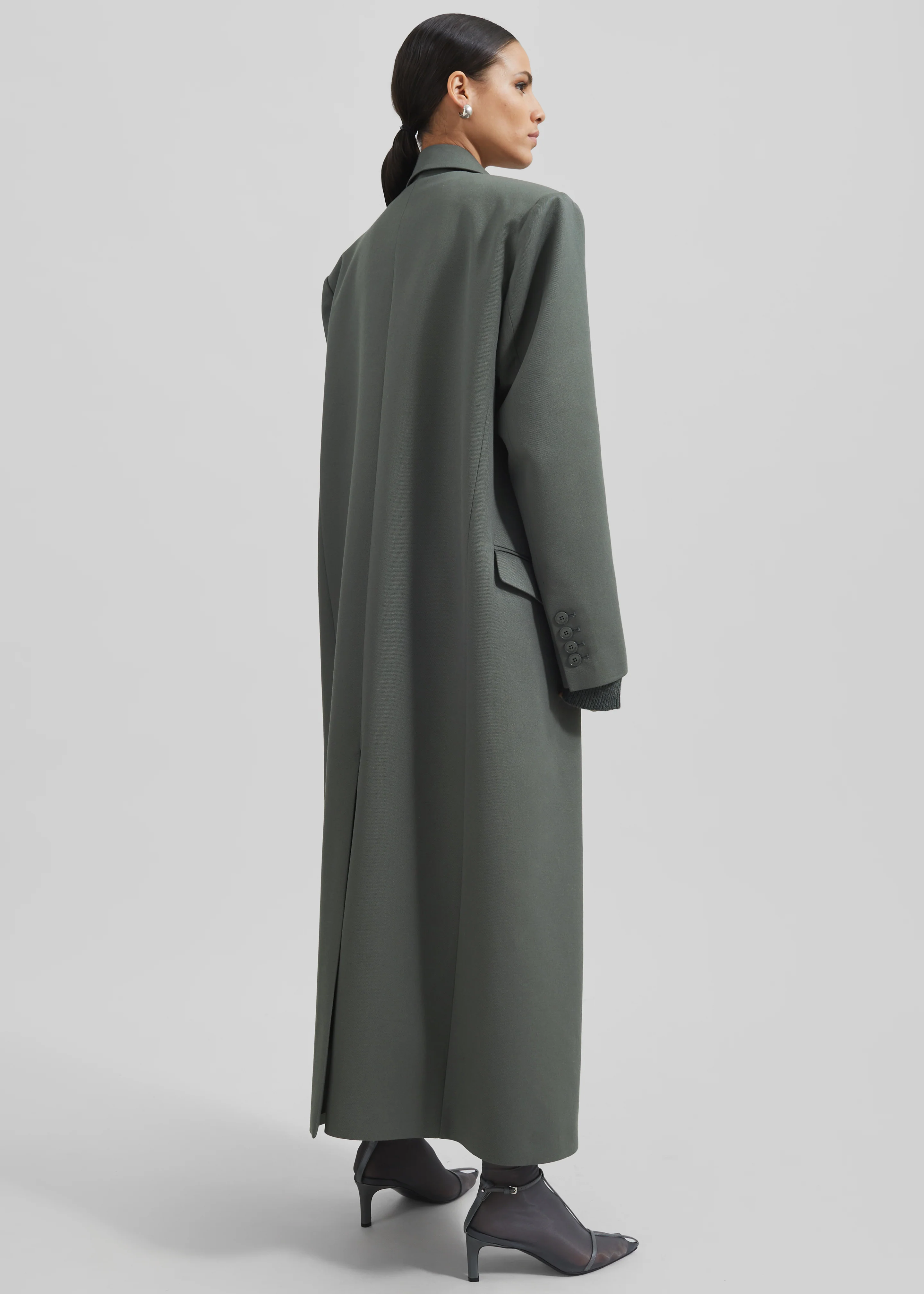 Jane Long Coat - Light Khaki - Image 8