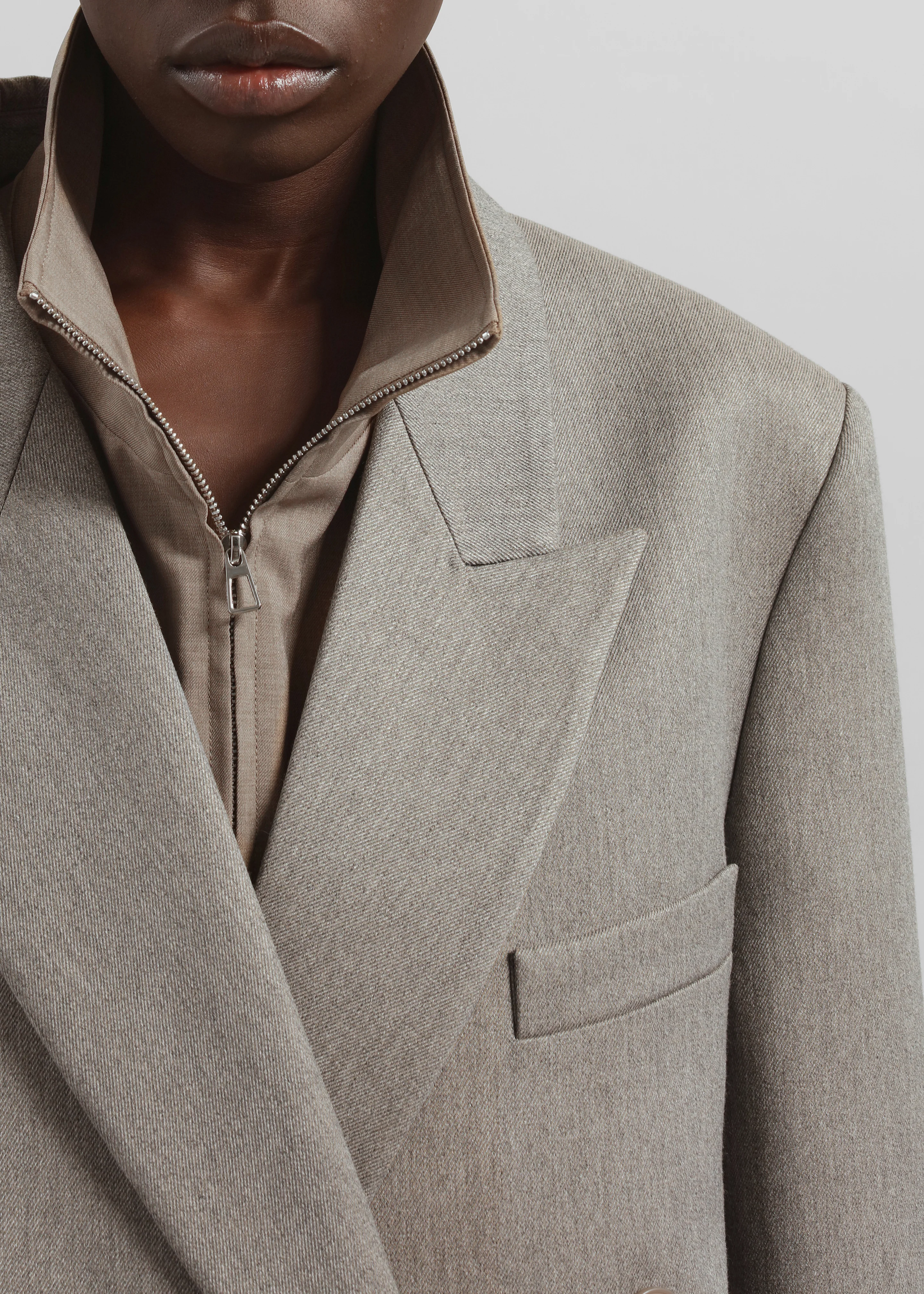 Jane Long Coat - Taupe Melange - Image 6