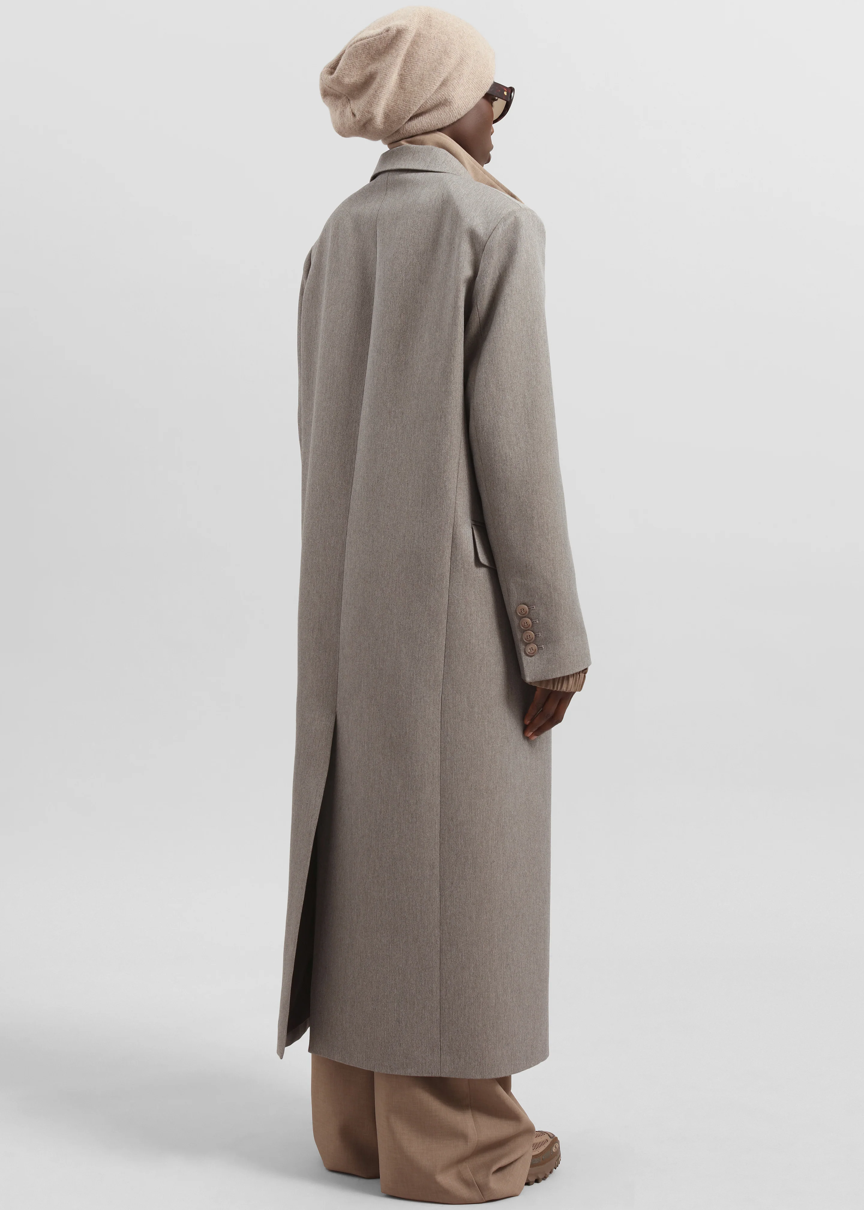 Jane Long Coat - Taupe Melange - Image 9