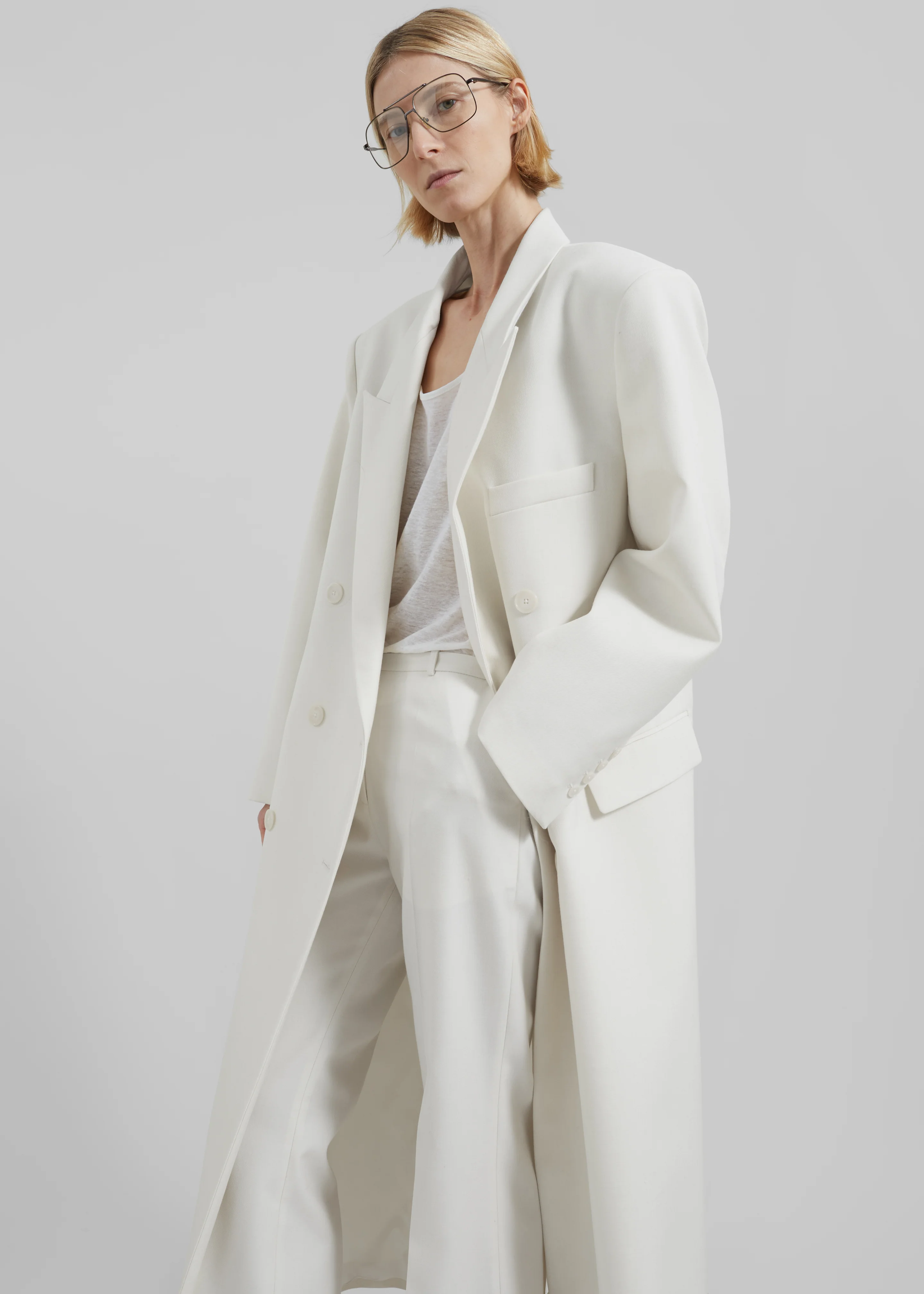 Jane Long Coat - White - Image 2