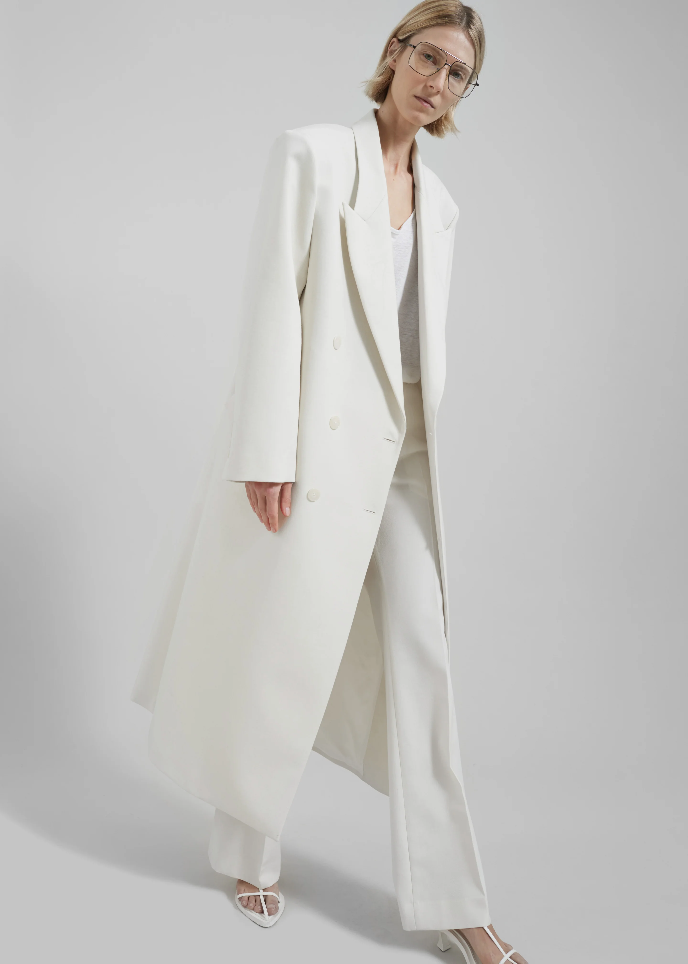Jane Long Coat - White - Image 3