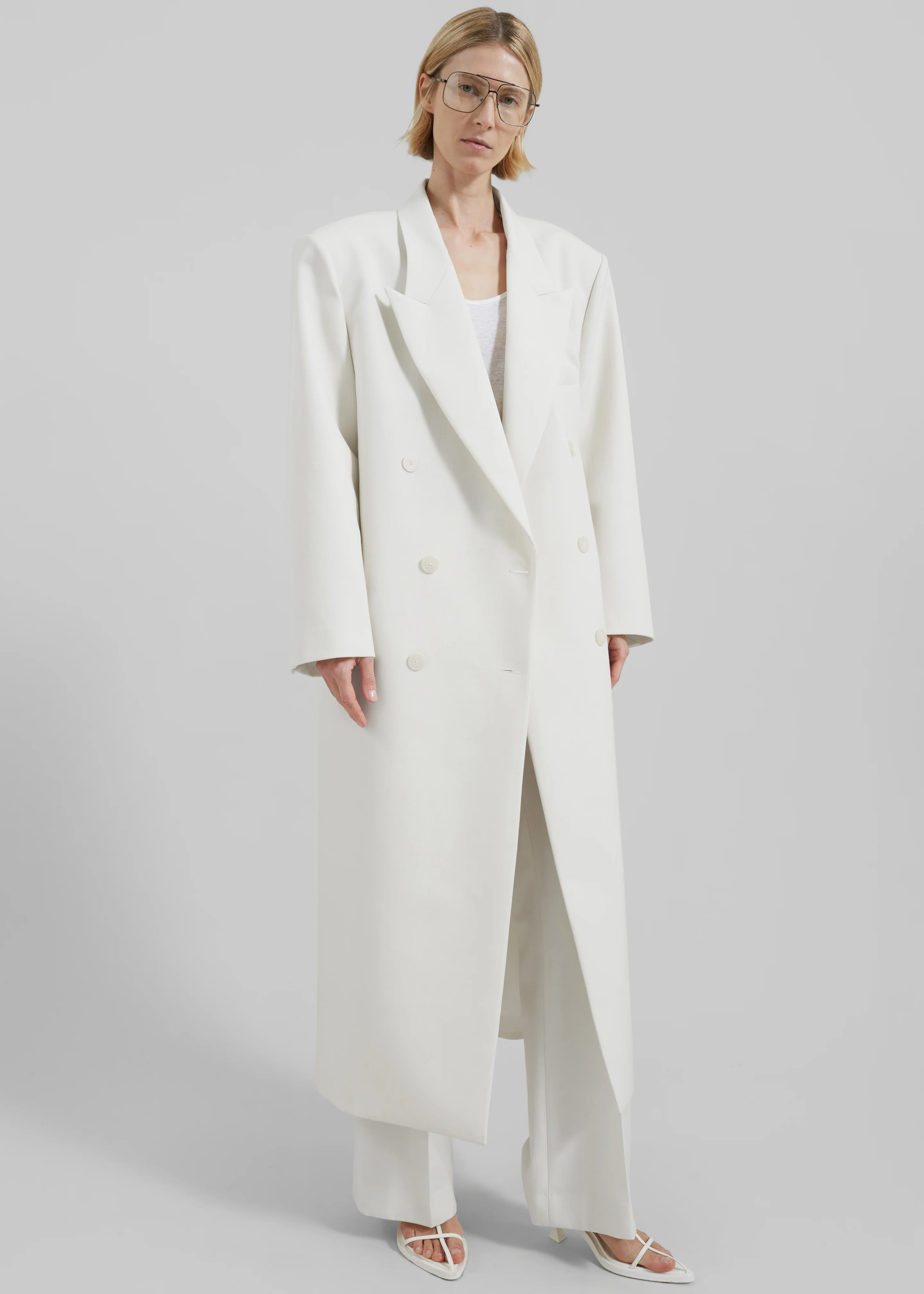 Jane Long Coat - White - Image 7