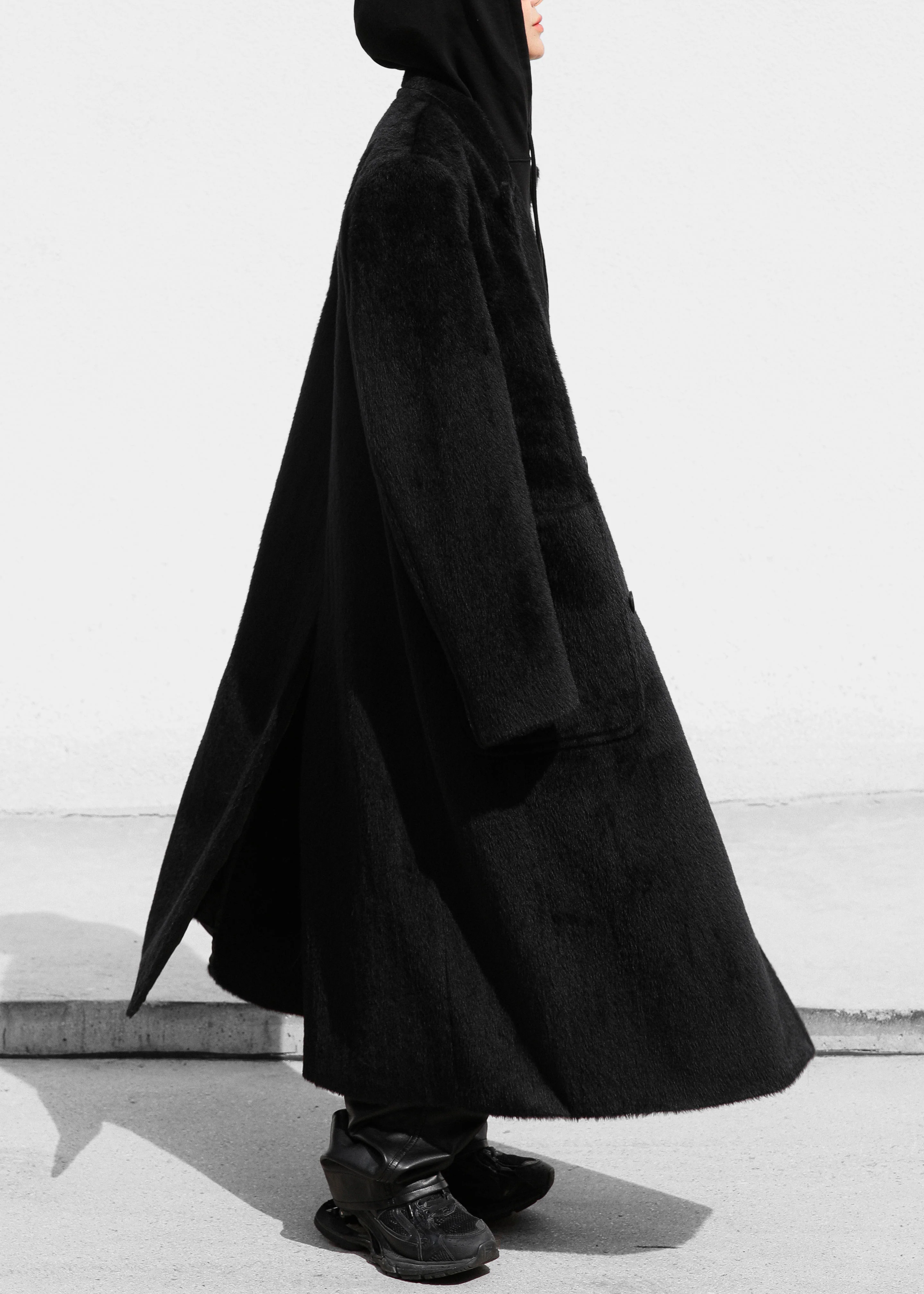 Jaylene Oversized Wool Coat - Black - Image 8