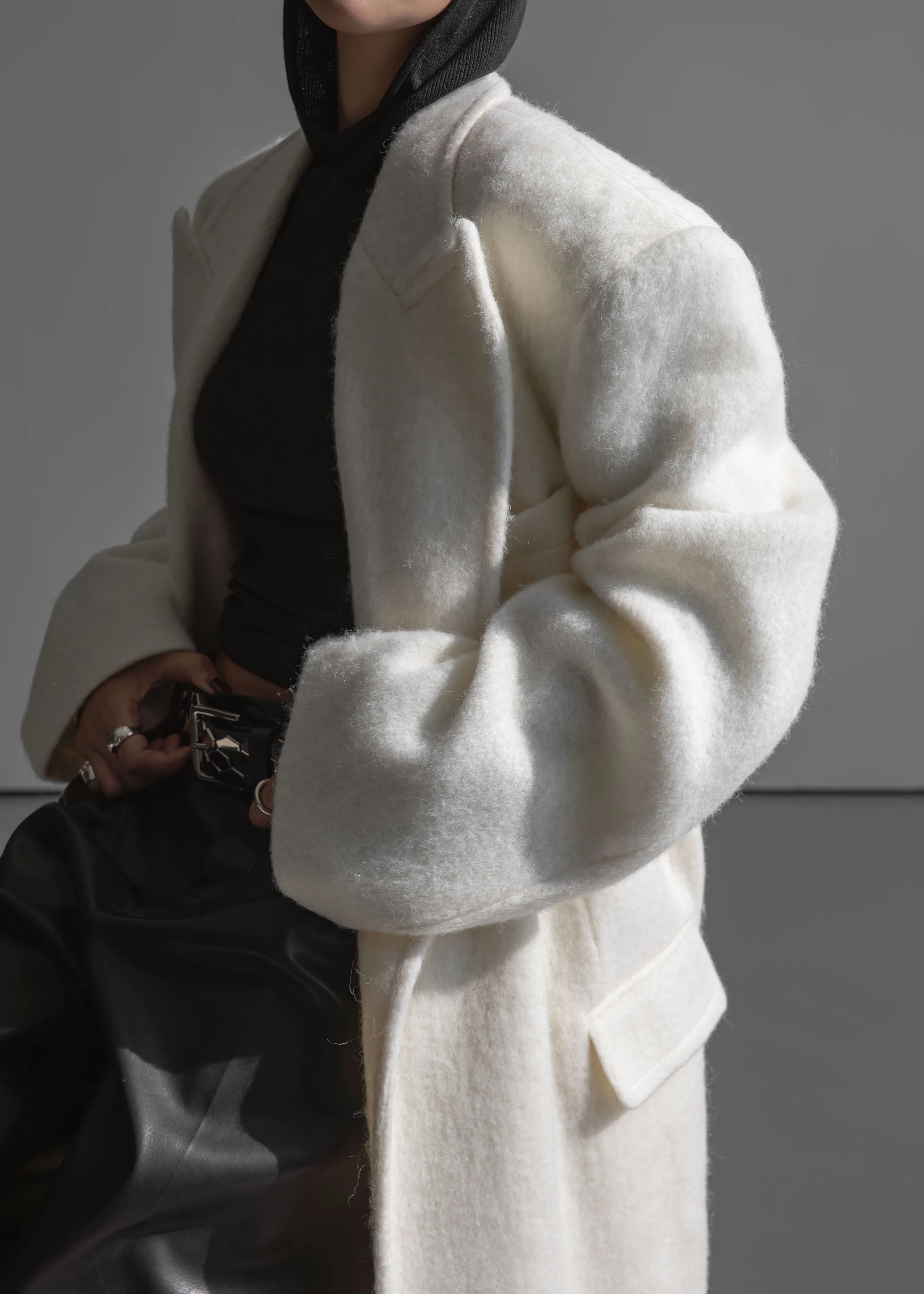 John Oversized Coat - Ivory - Image 10