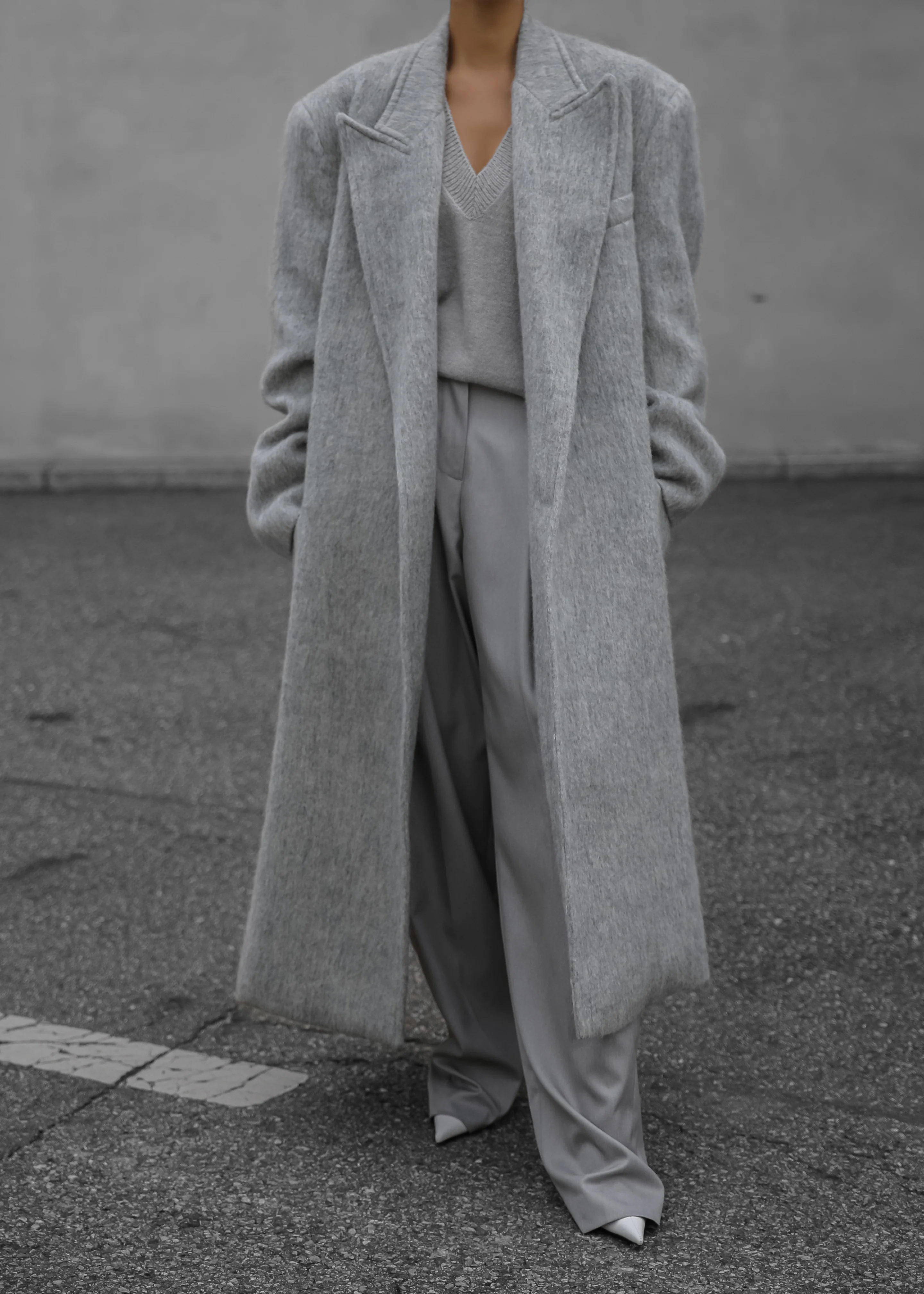 John Oversized Coat - Light Grey - Image 3