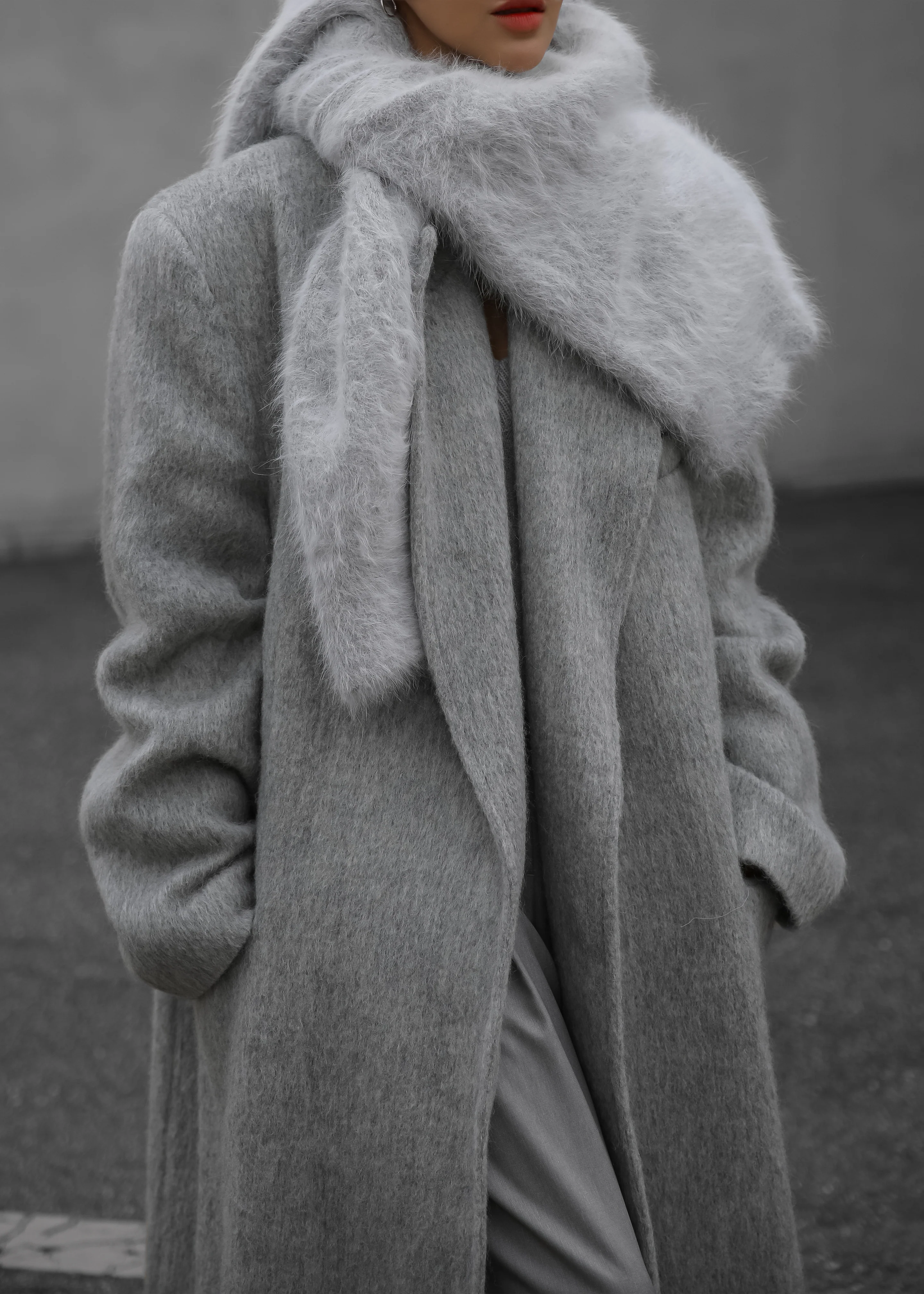 John Oversized Coat - Light Grey - Image 4