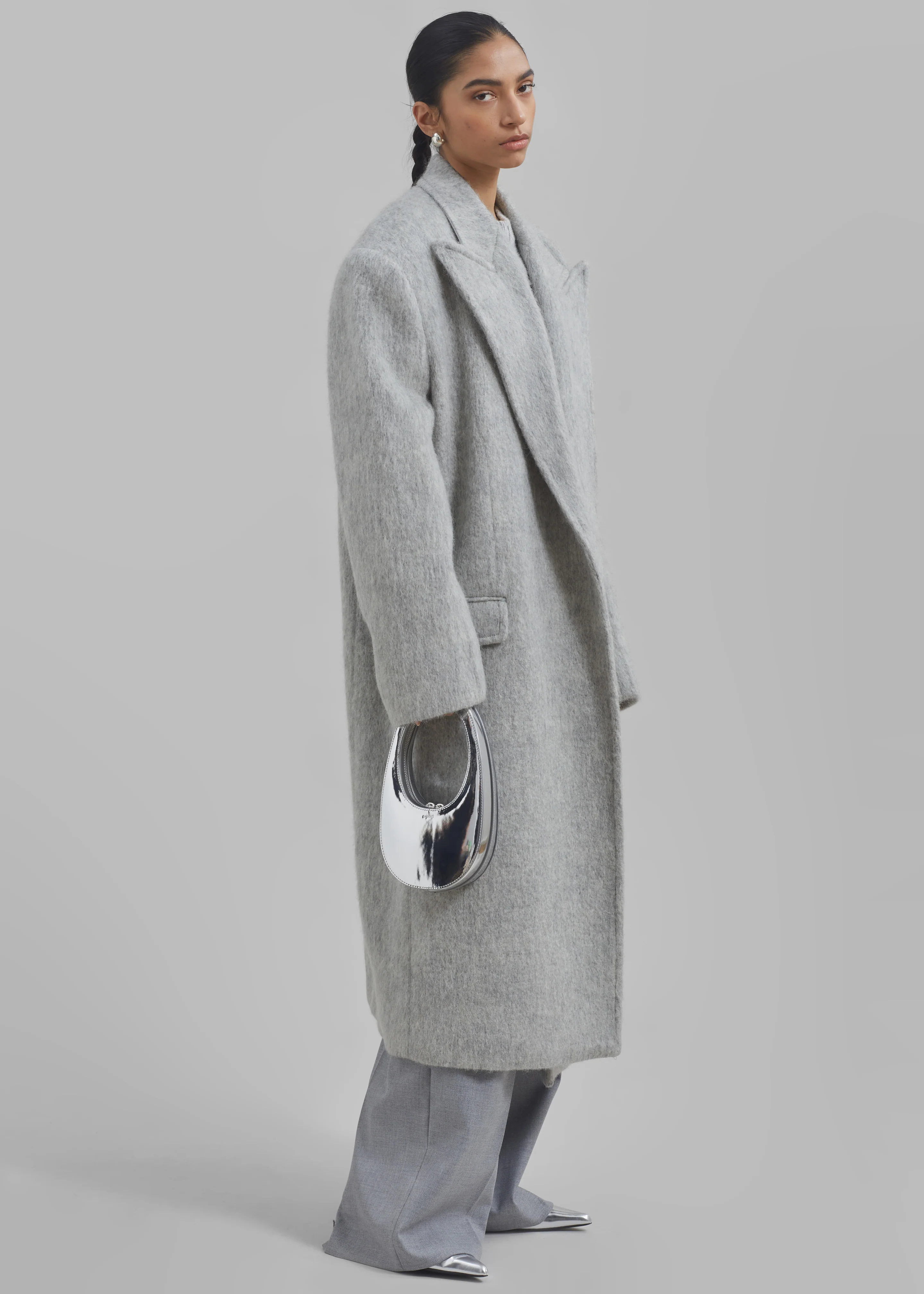 John Oversized Coat - Light Grey - Image 8
