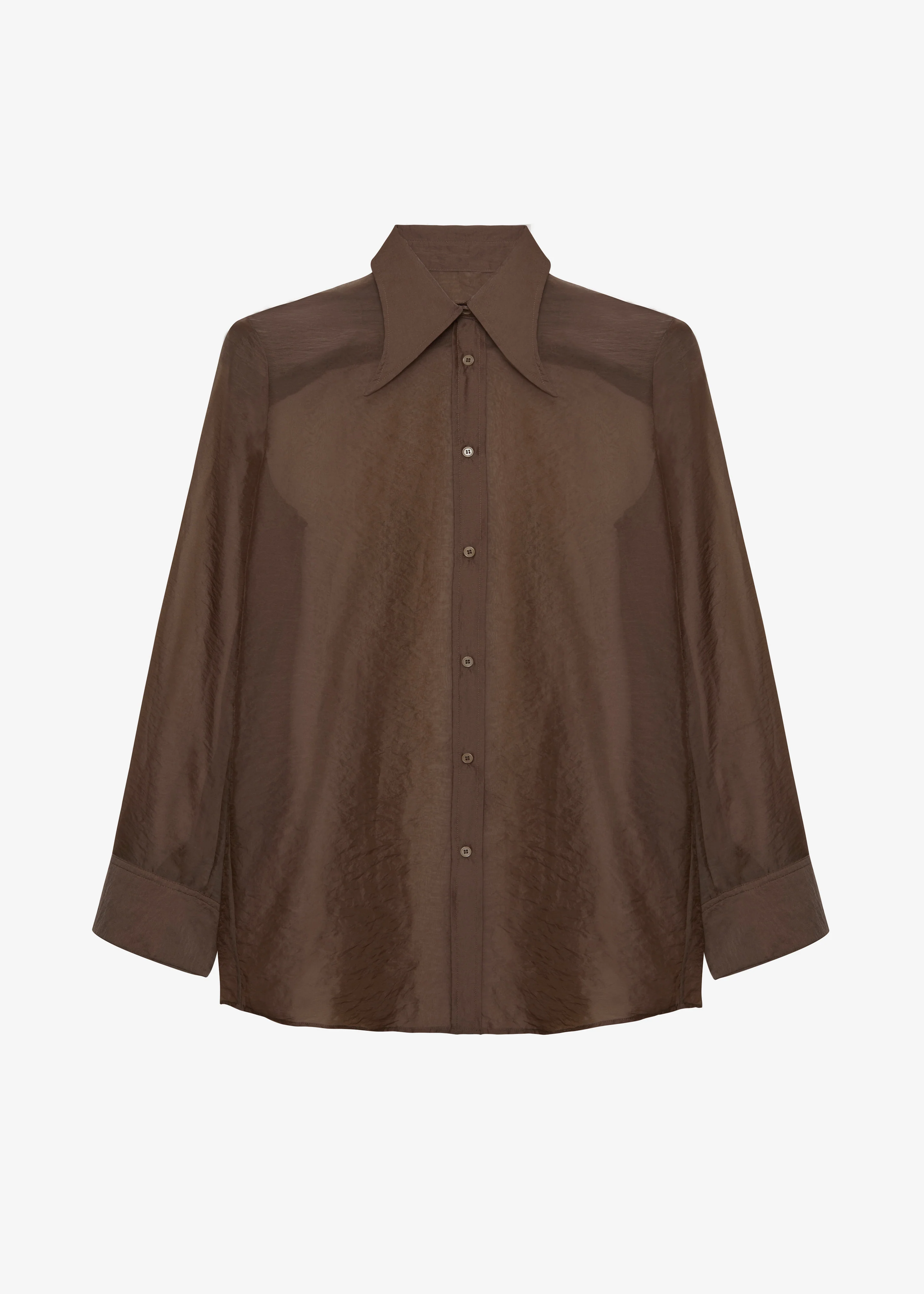 Jolene Semi Sheer Shirt - Brown - Image 11