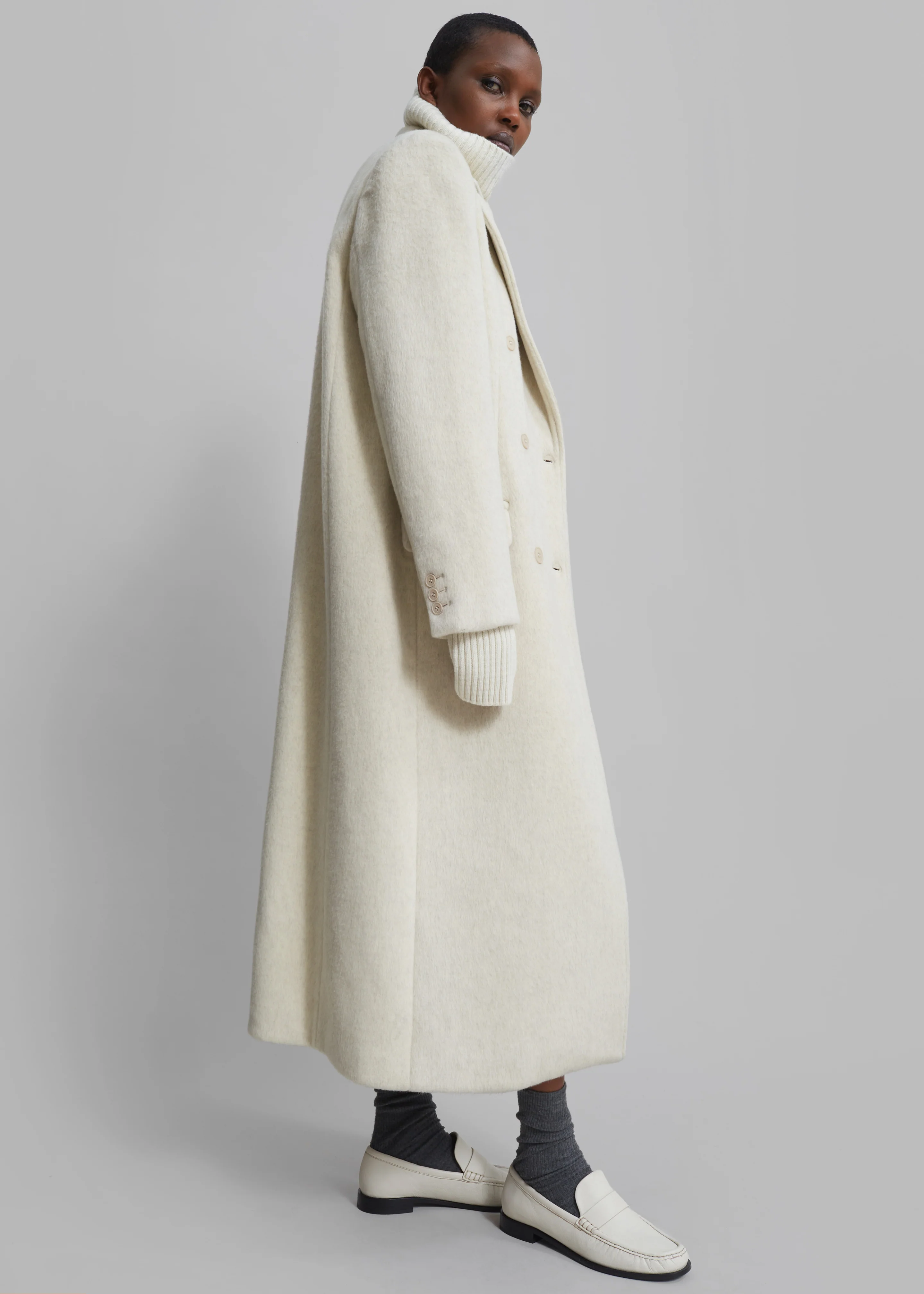 Jordan Wool Coat - Ivory - Image 6