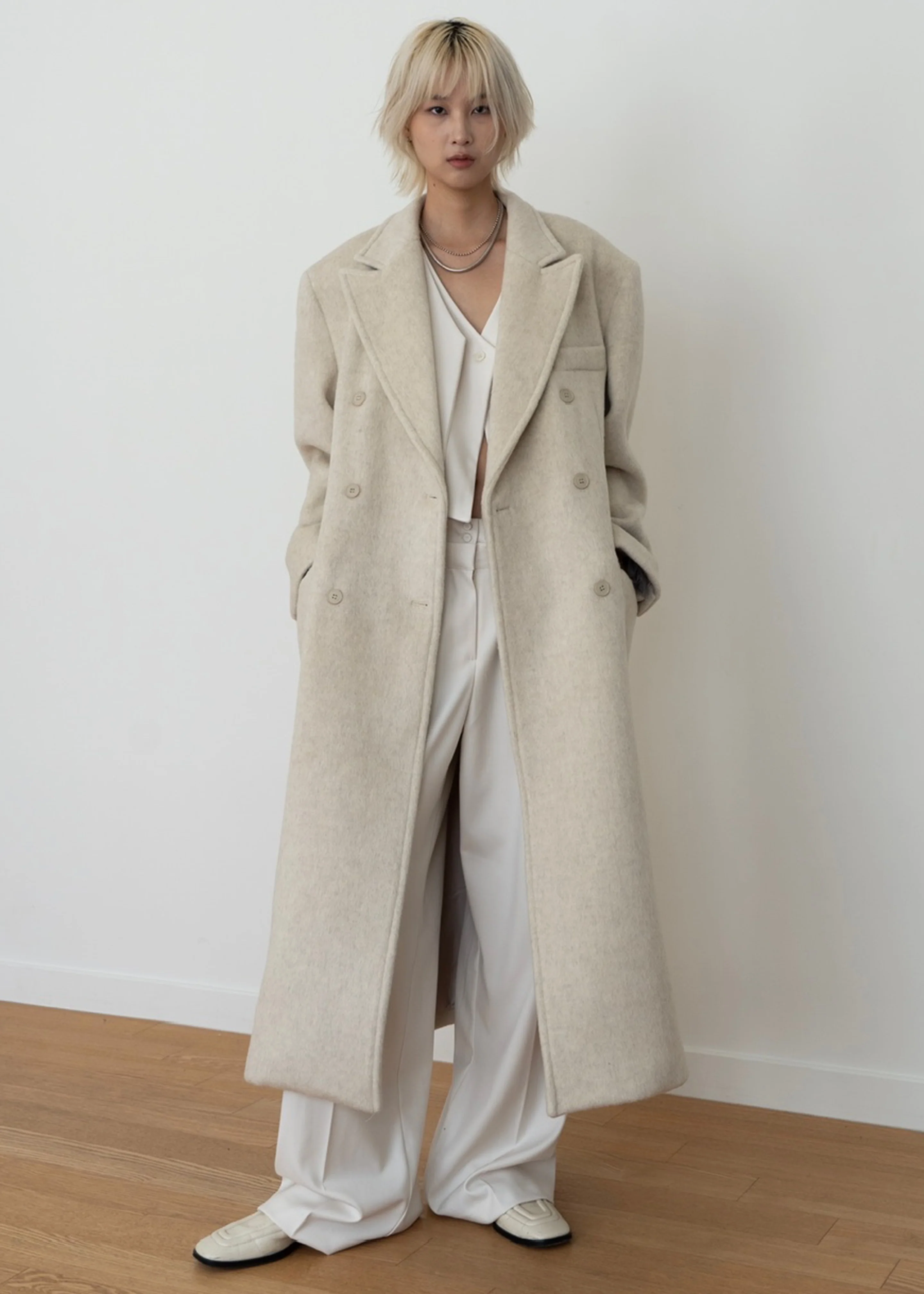 Jordan Wool Coat - Ivory - Image 8