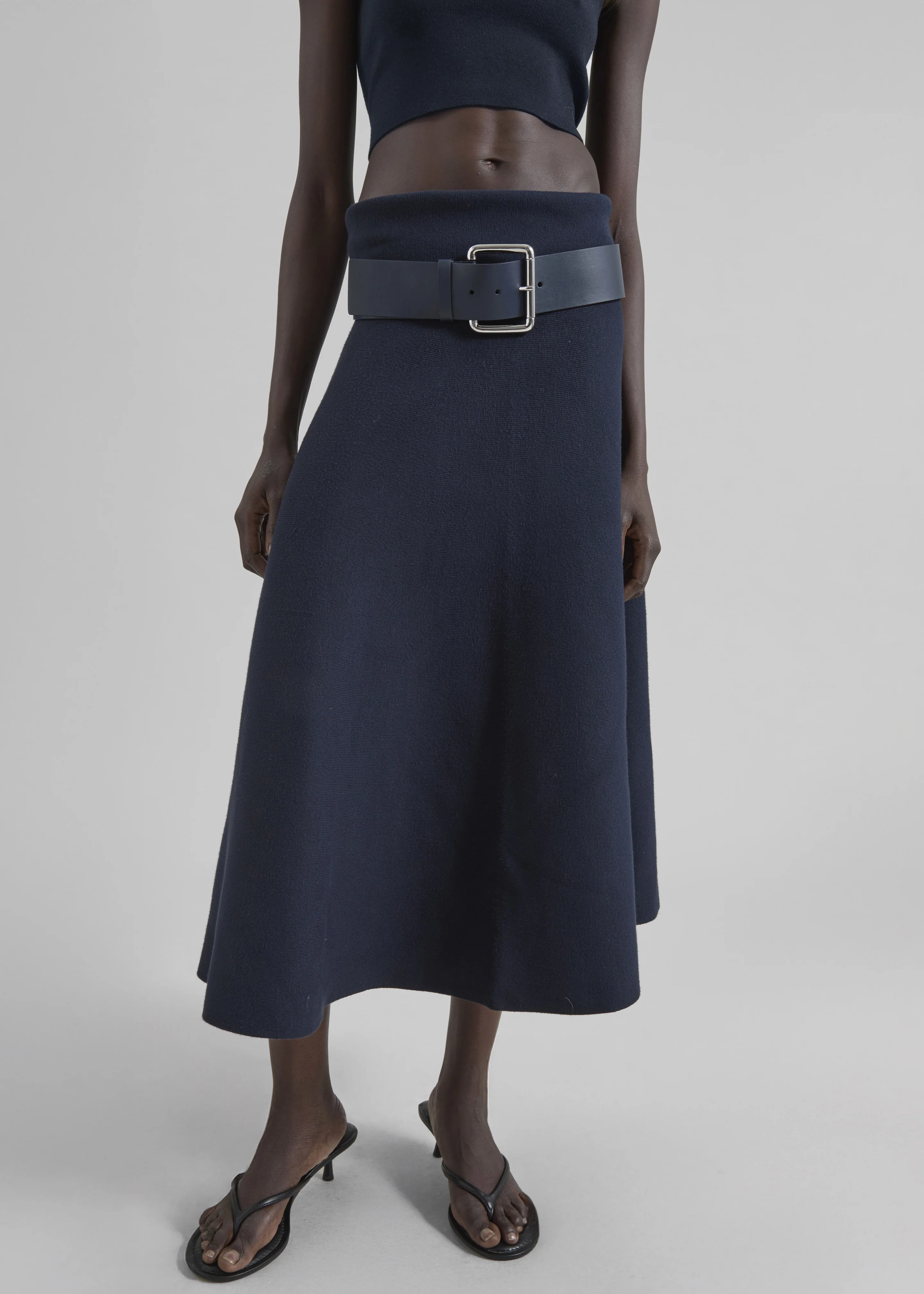 July Knit Midi Skirt - Navy - Image 7