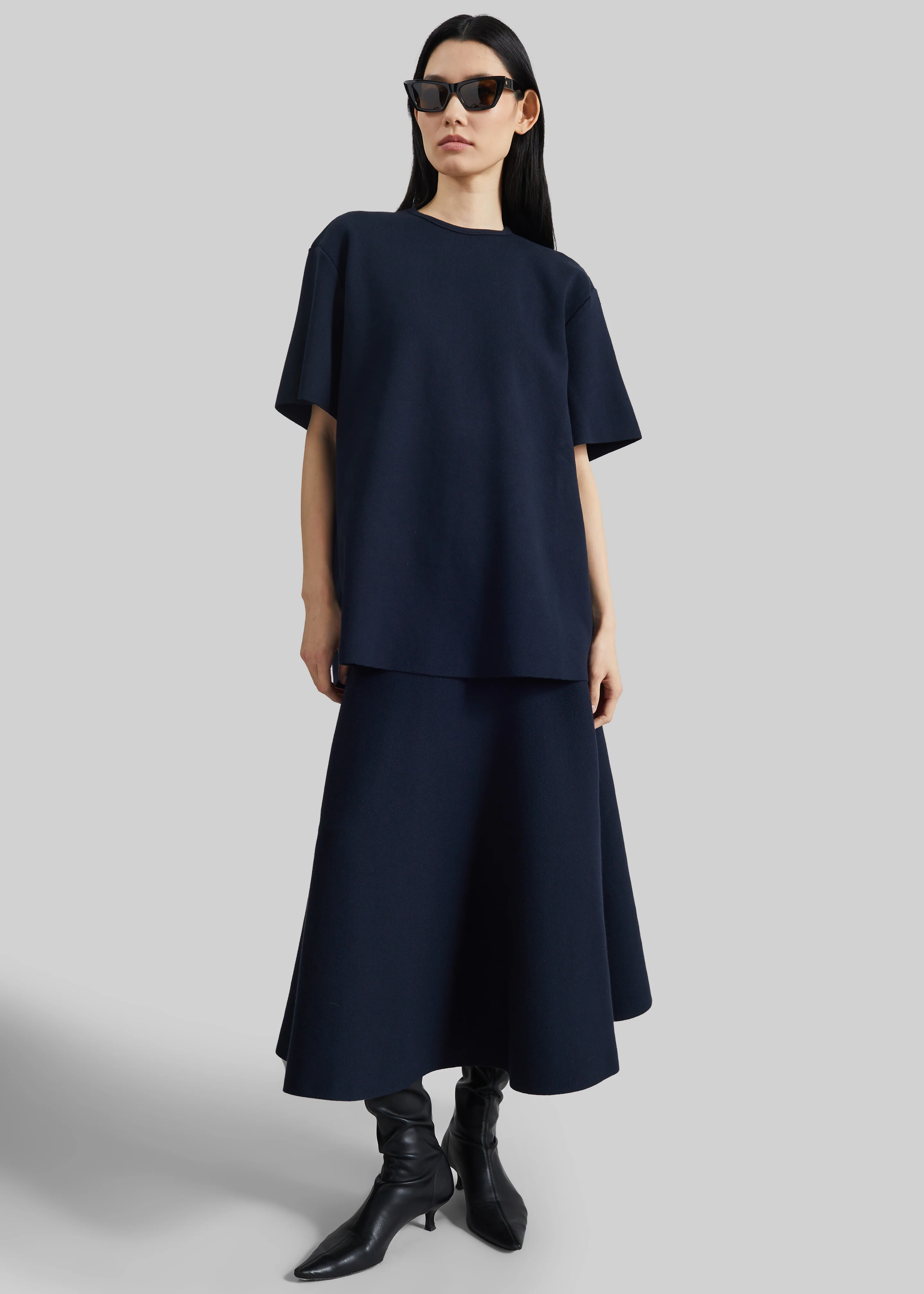 July Knit Midi Skirt - Navy - Image 8