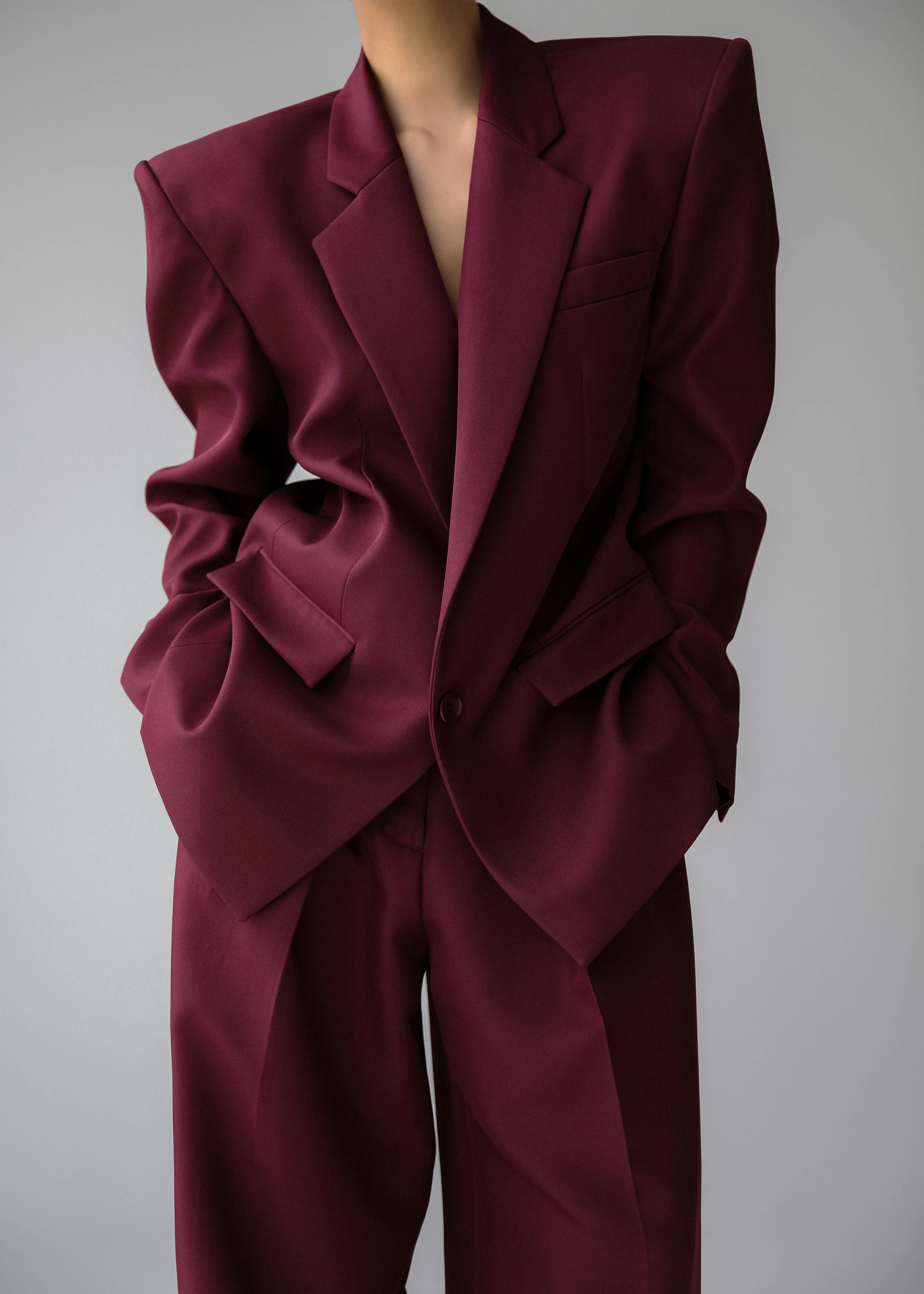 Jun Blazer - Burgundy - Image 11