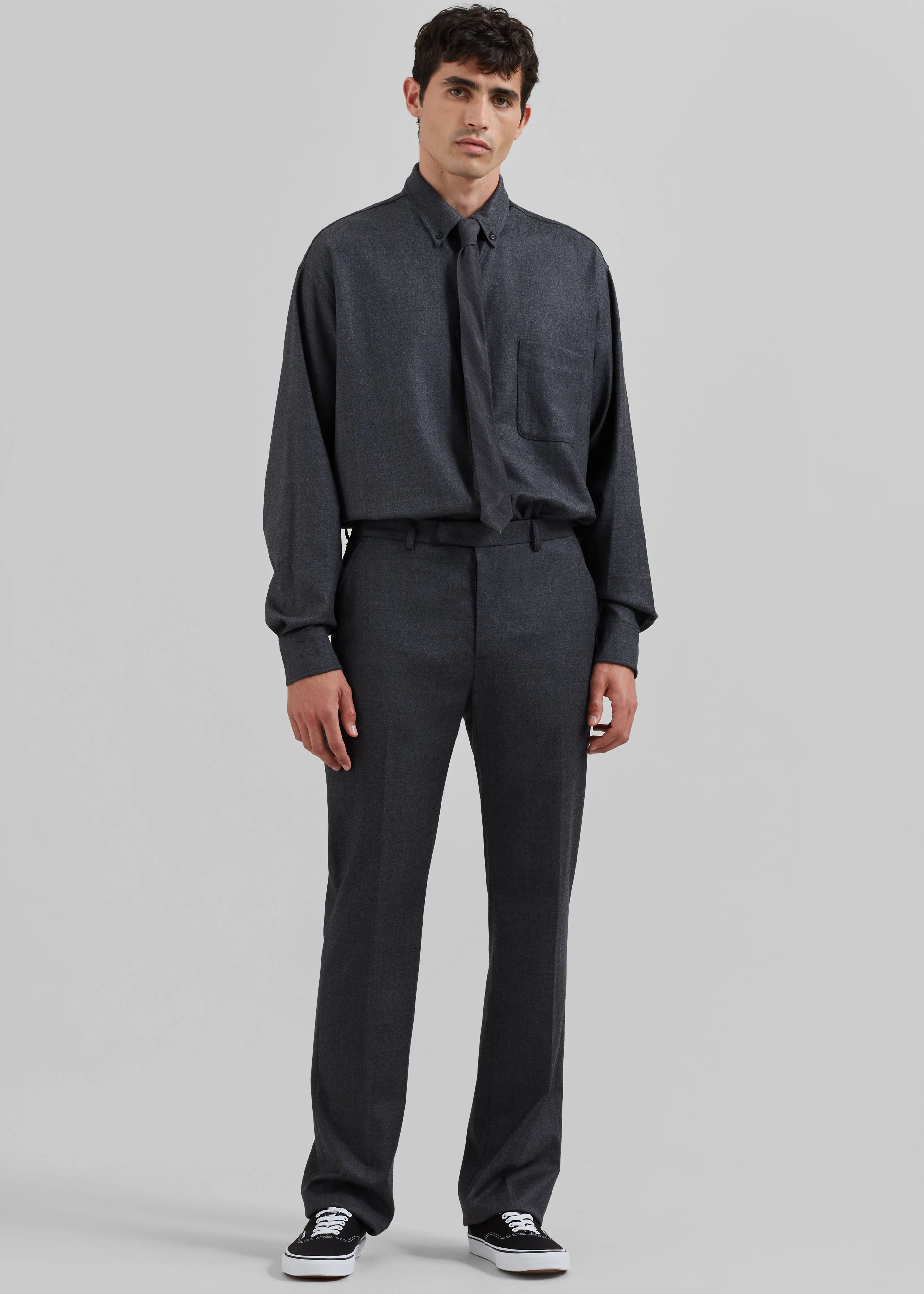 Kaden Wool Tie - Charcoal - Image 4