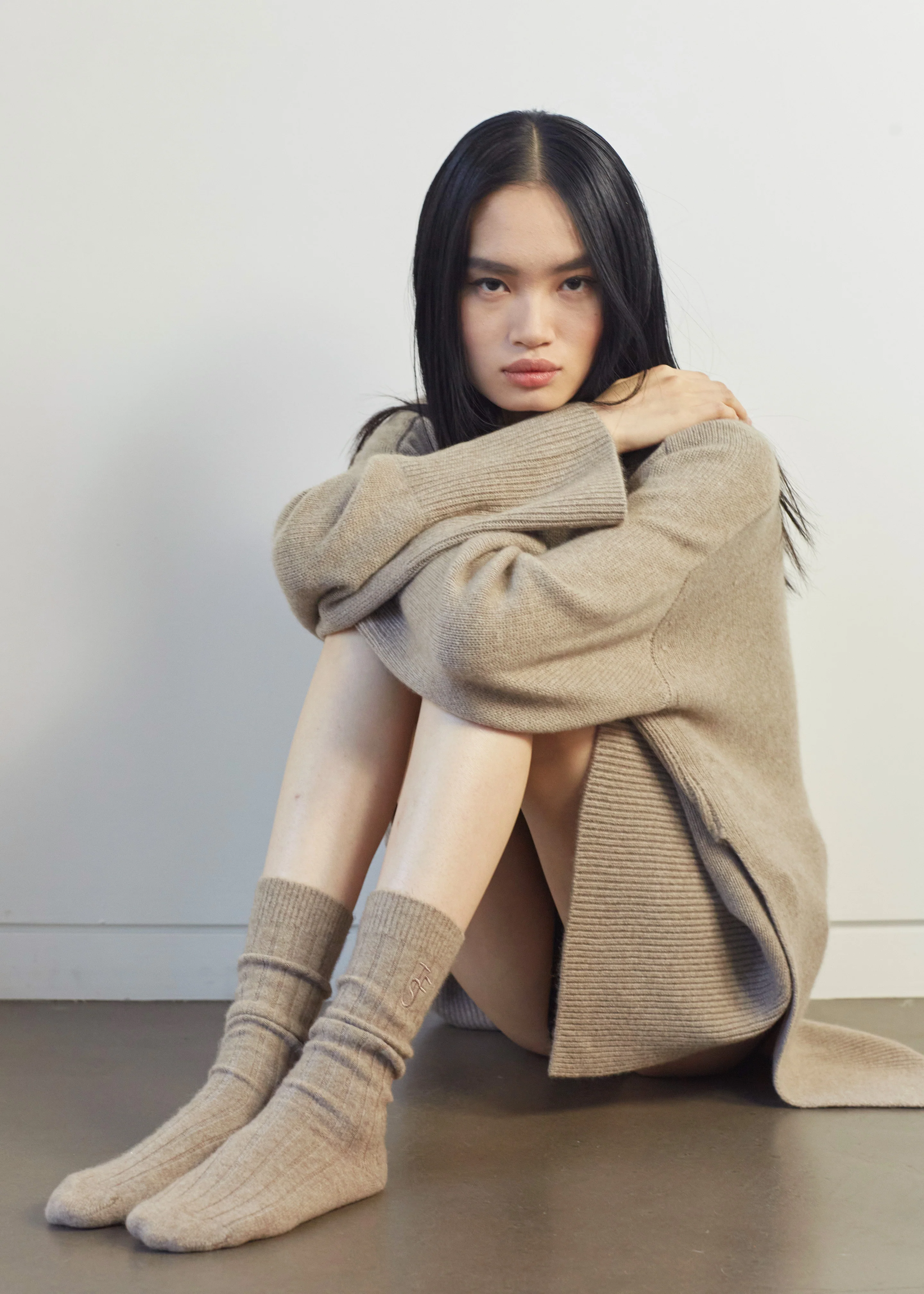 Kairon Cashmere Crewneck Sweater - Beige - Image 10