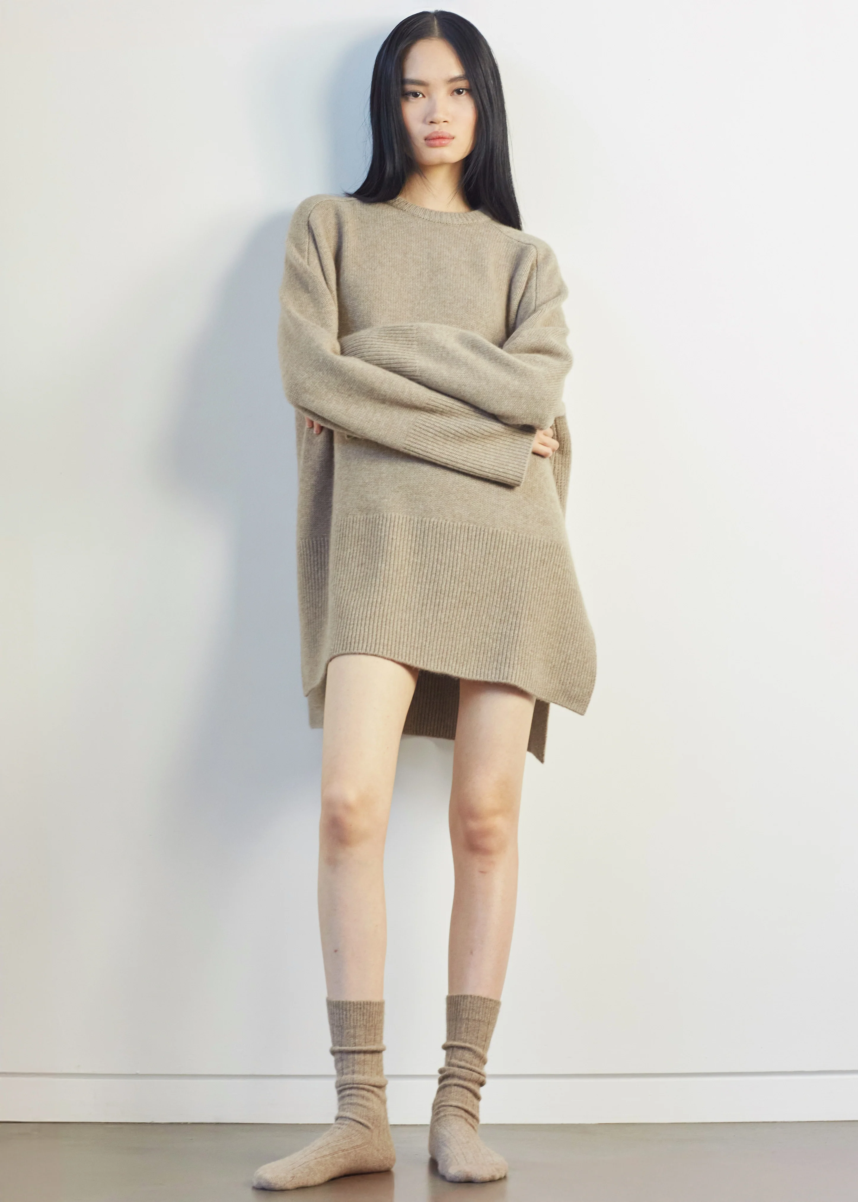 Kairon Cashmere Crewneck Sweater - Beige - Image 4
