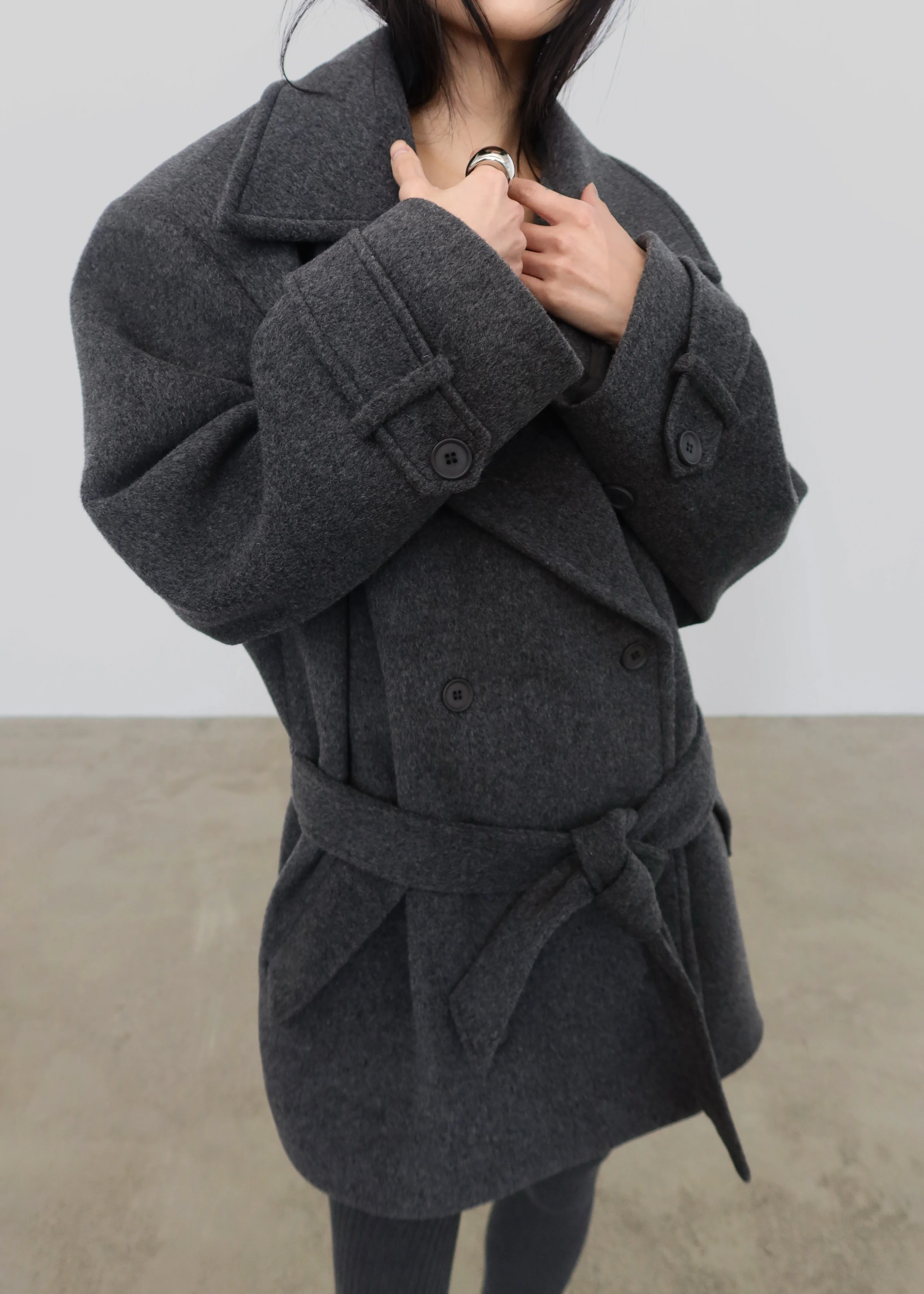 Kalmar Wool Peacoat - Grey - Image 5