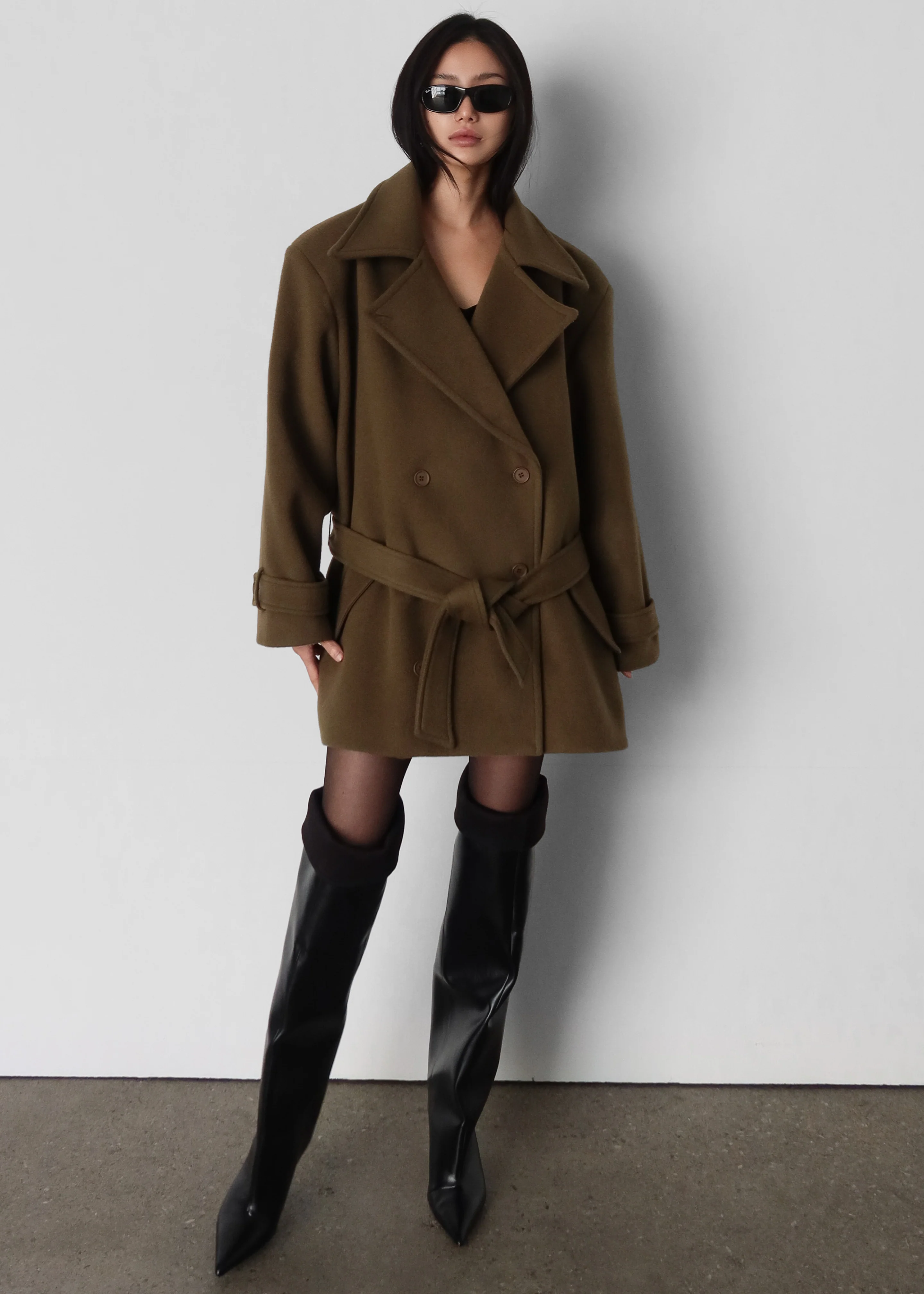Kalmar Wool Peacoat - Pale Olive - Image 5