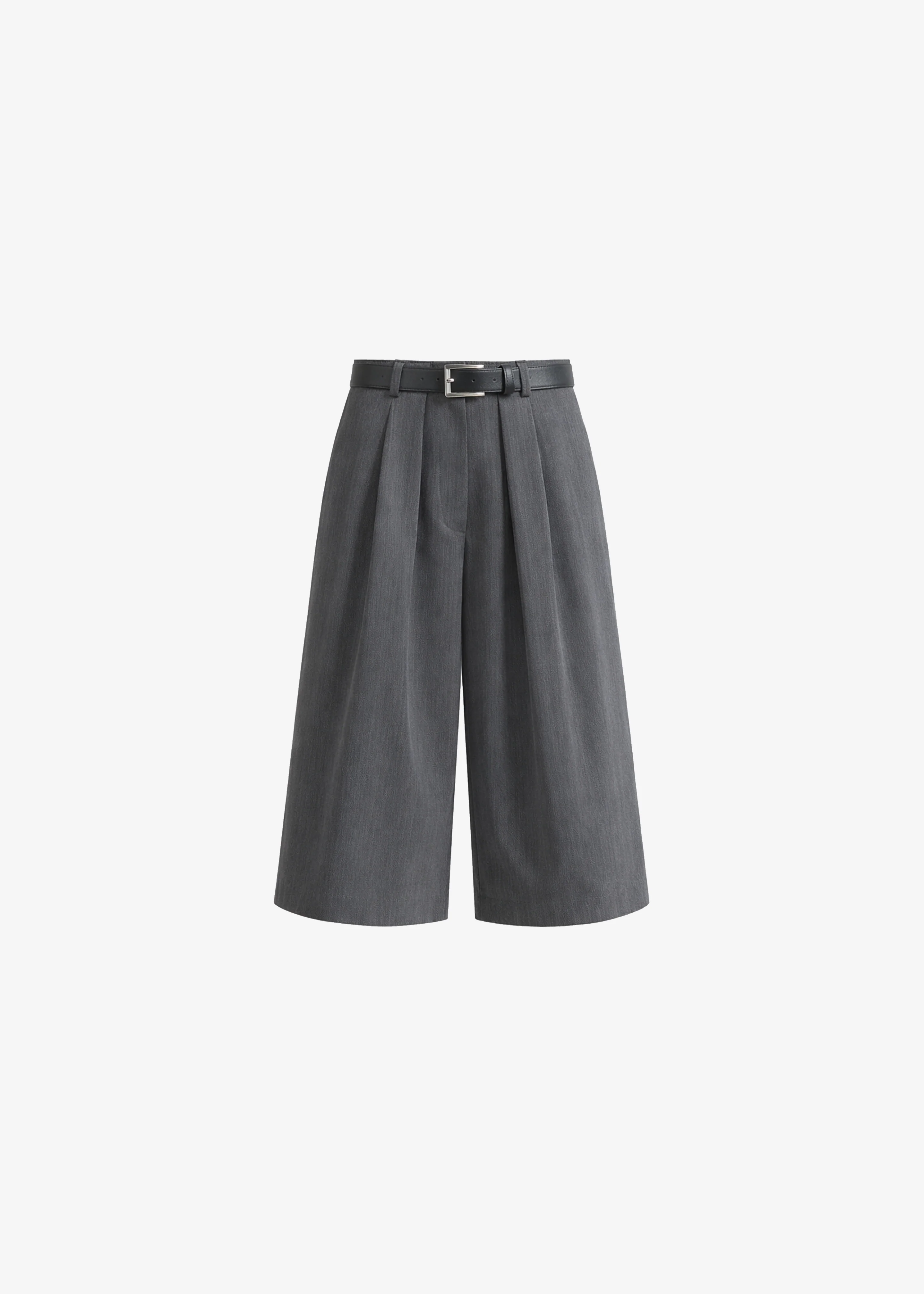 Kalvo Belted Bermuda Shorts - Dark Grey - Image 9