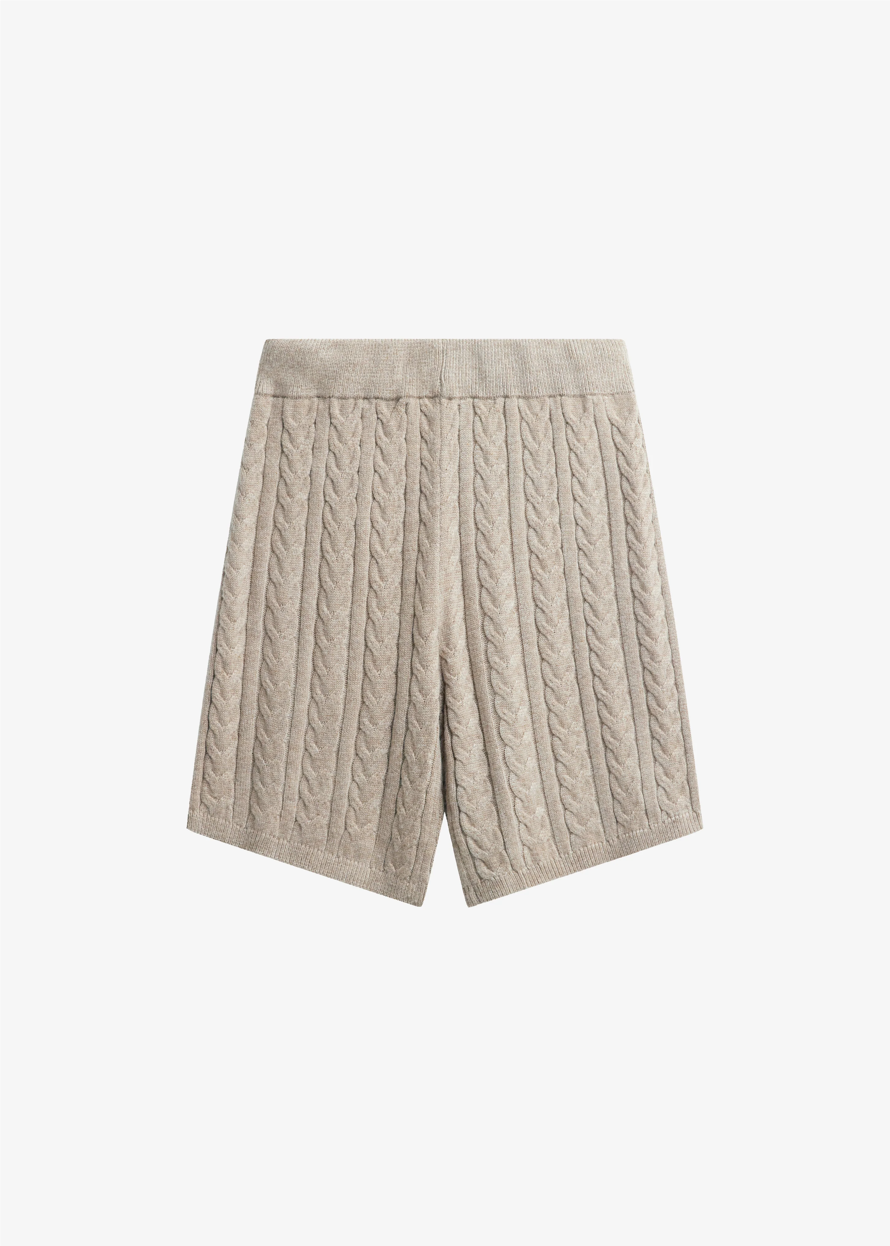 Karmoy Cable Knit Shorts - Beige - Image 8