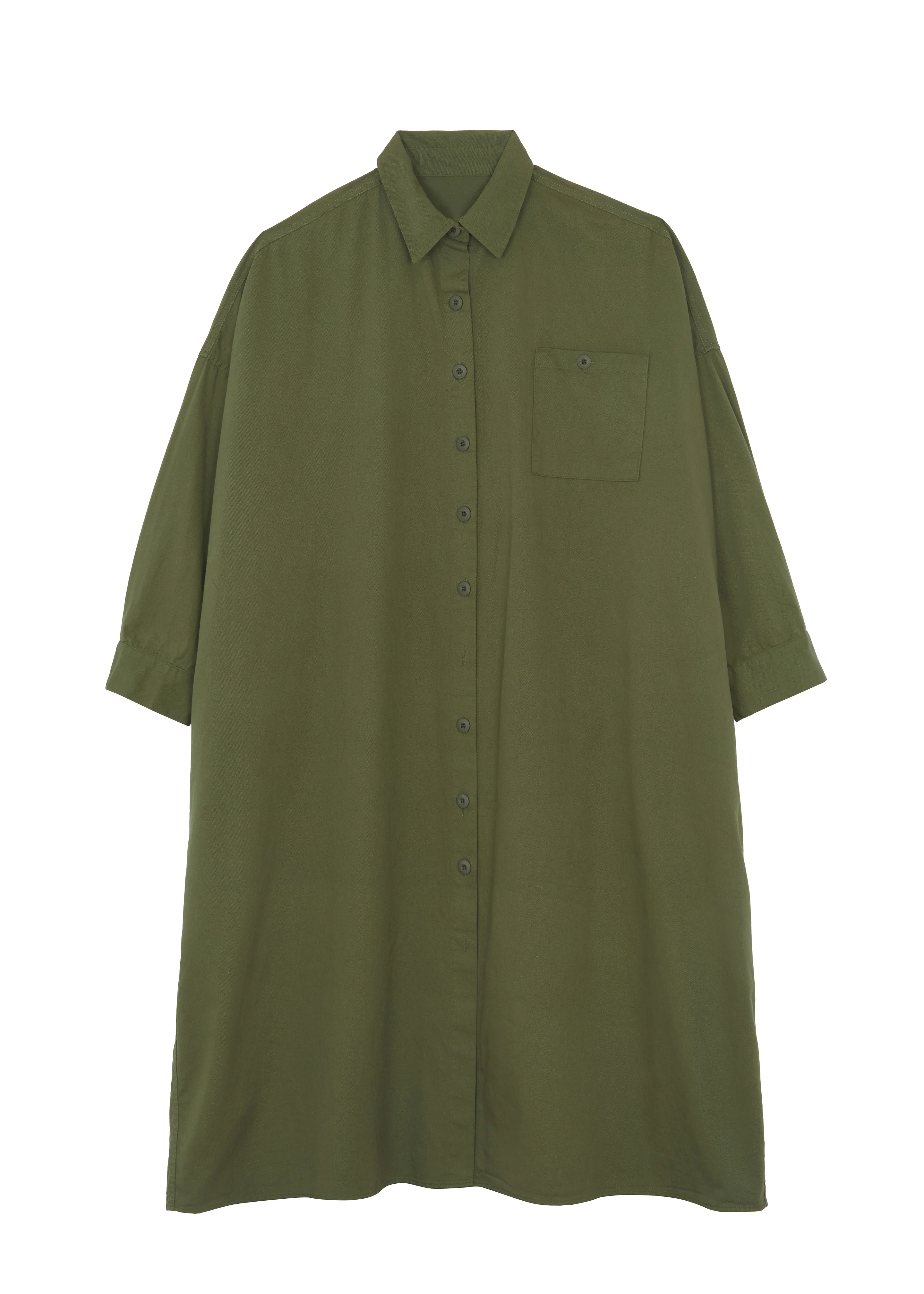 Kason Oversized Shirt Dress - Dark Olive - Image 8