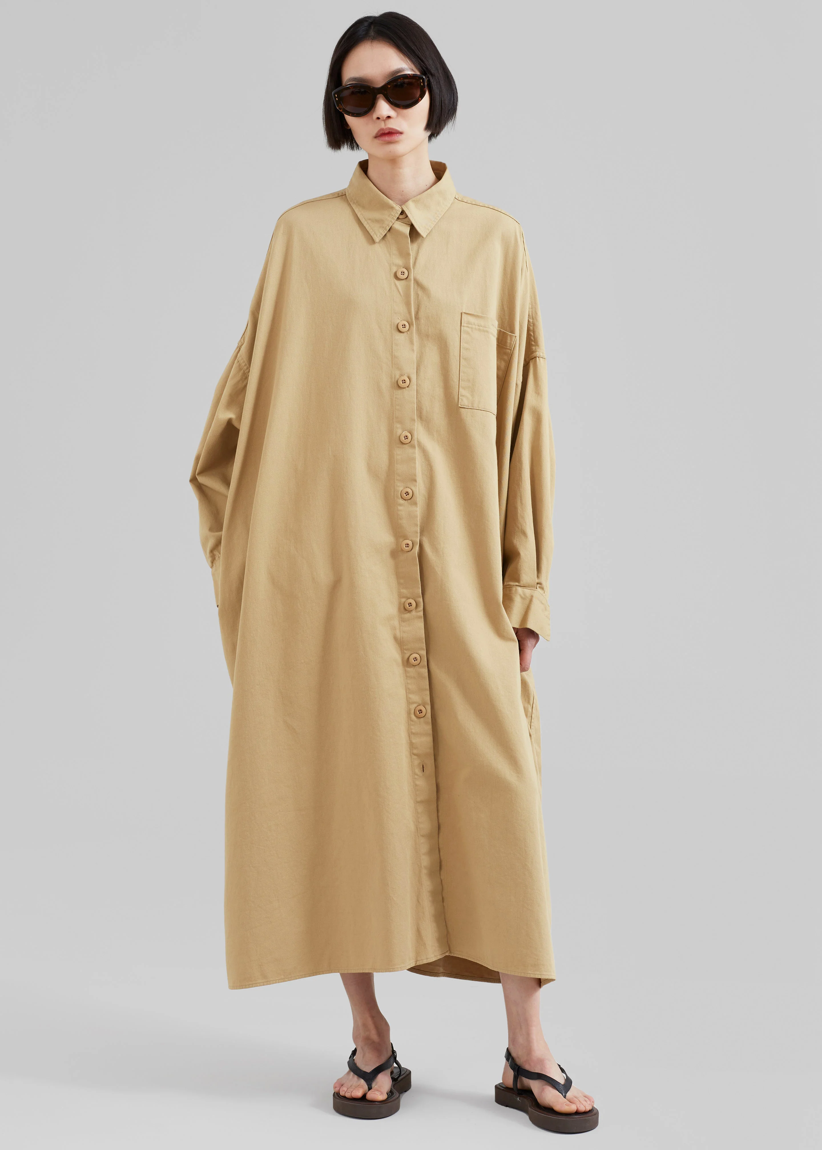 Kason Oversized Shirt Dress - Sahara - Image 4