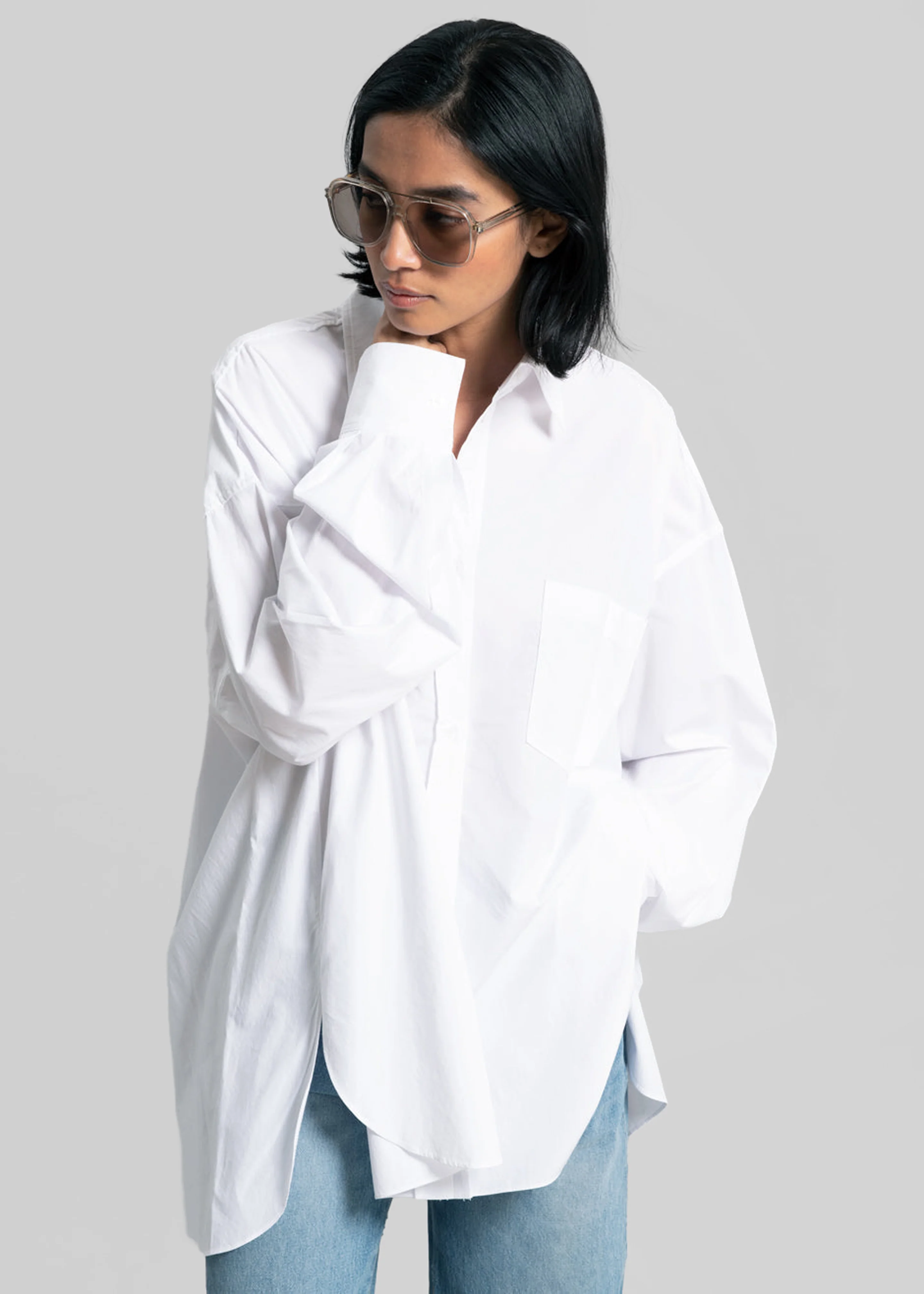 Kat Soft Oversized Shirt - White - Image 5