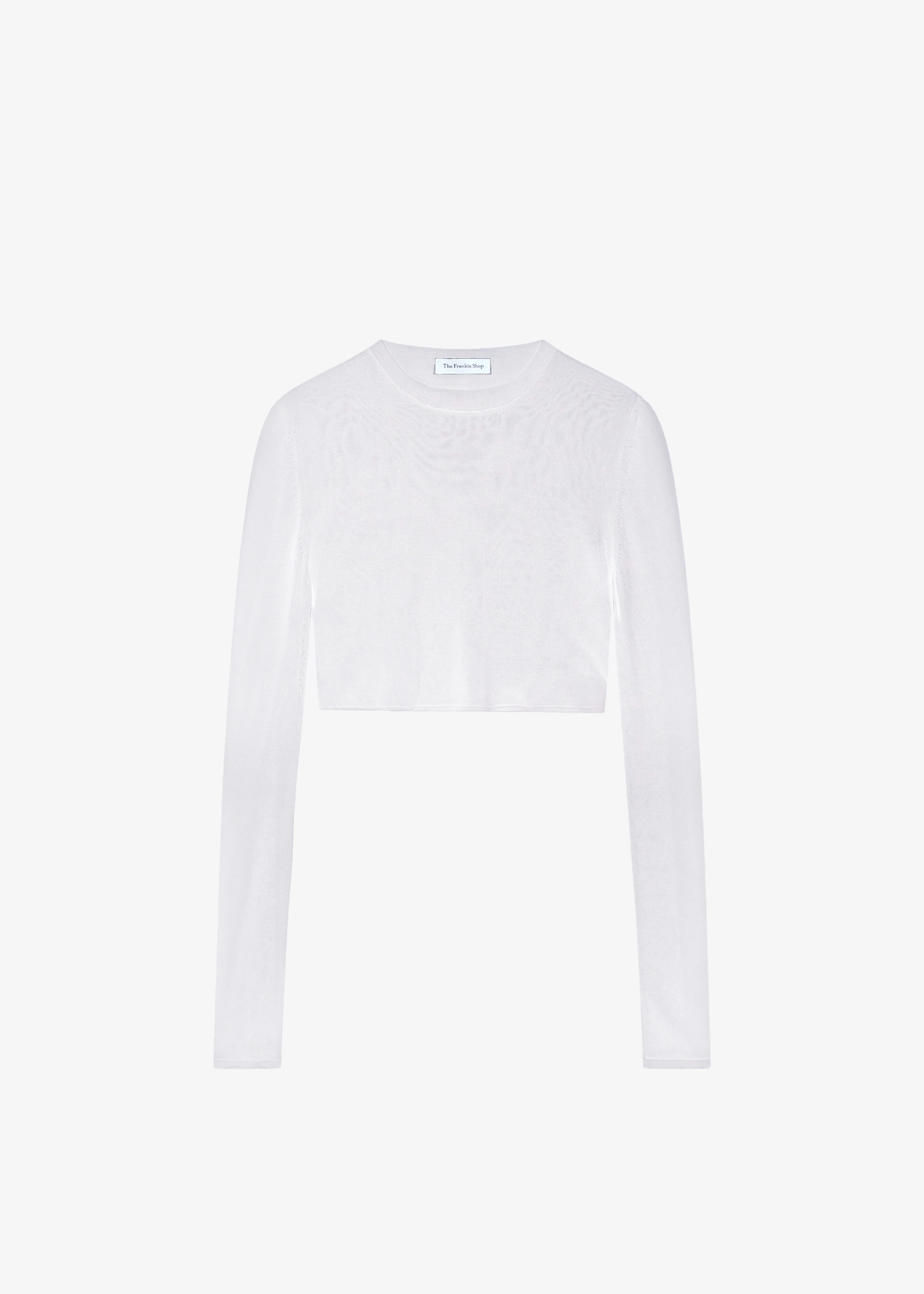 Kazel Cropped Thin Knit Top - White - Image 11