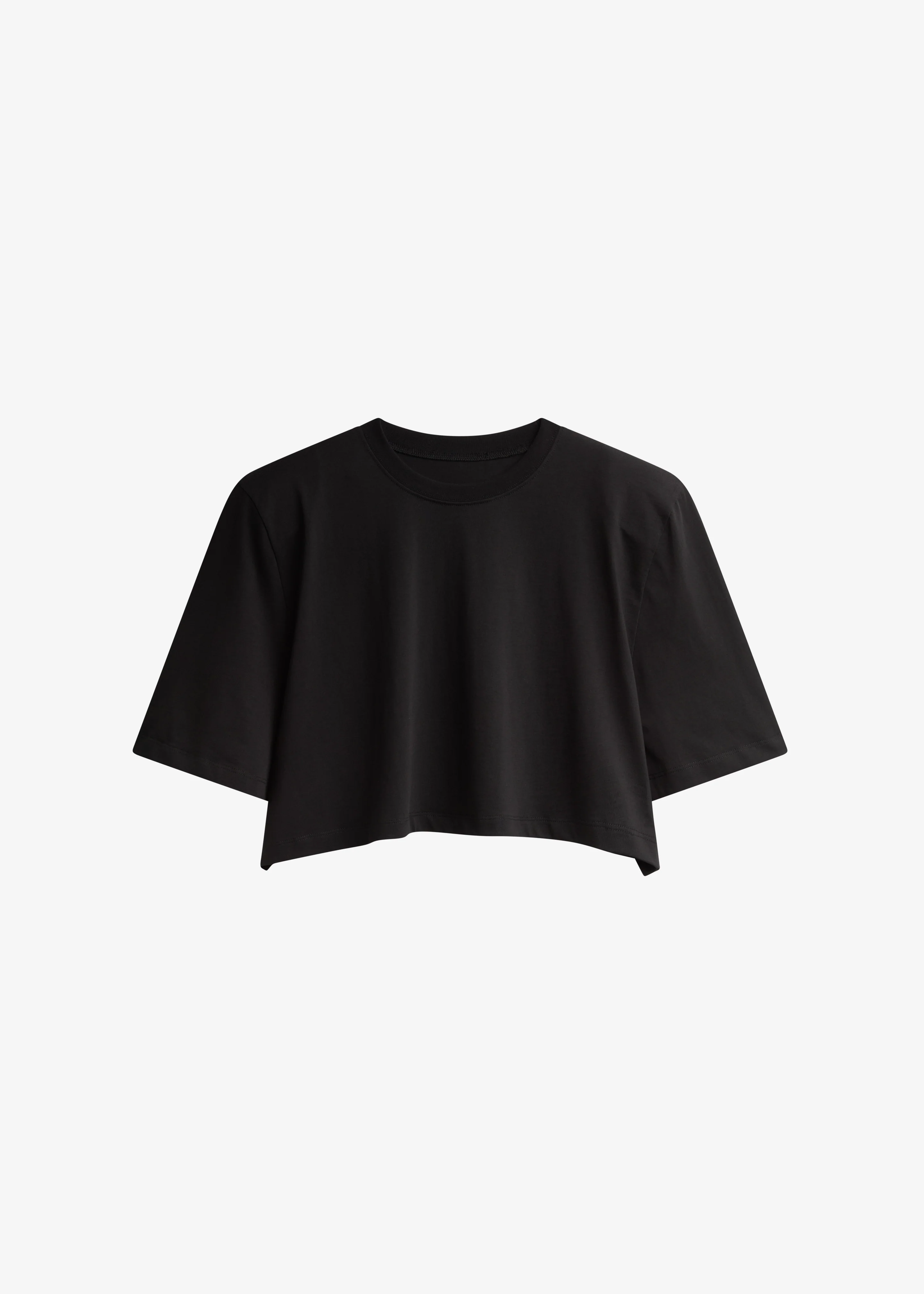 Kelan Padded Cropped Tee - Black - Image 7